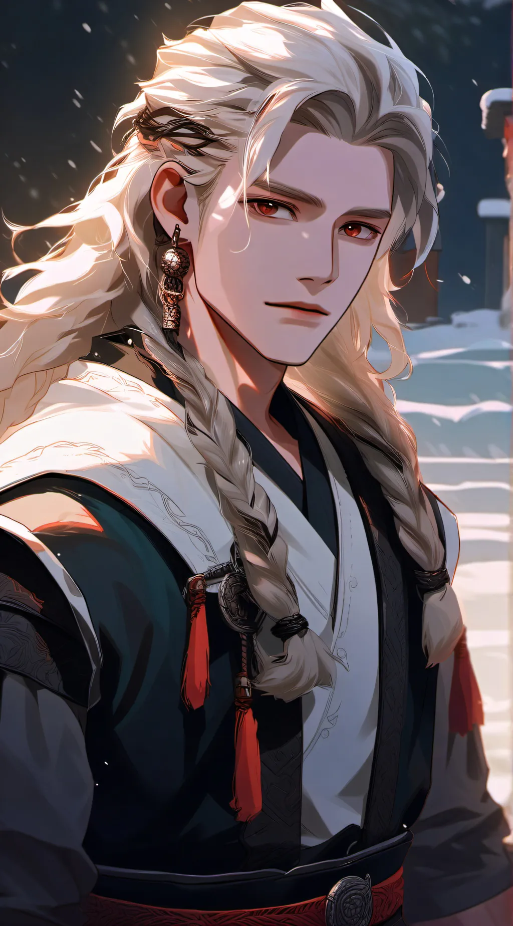 ai character: Young Ragnar  background