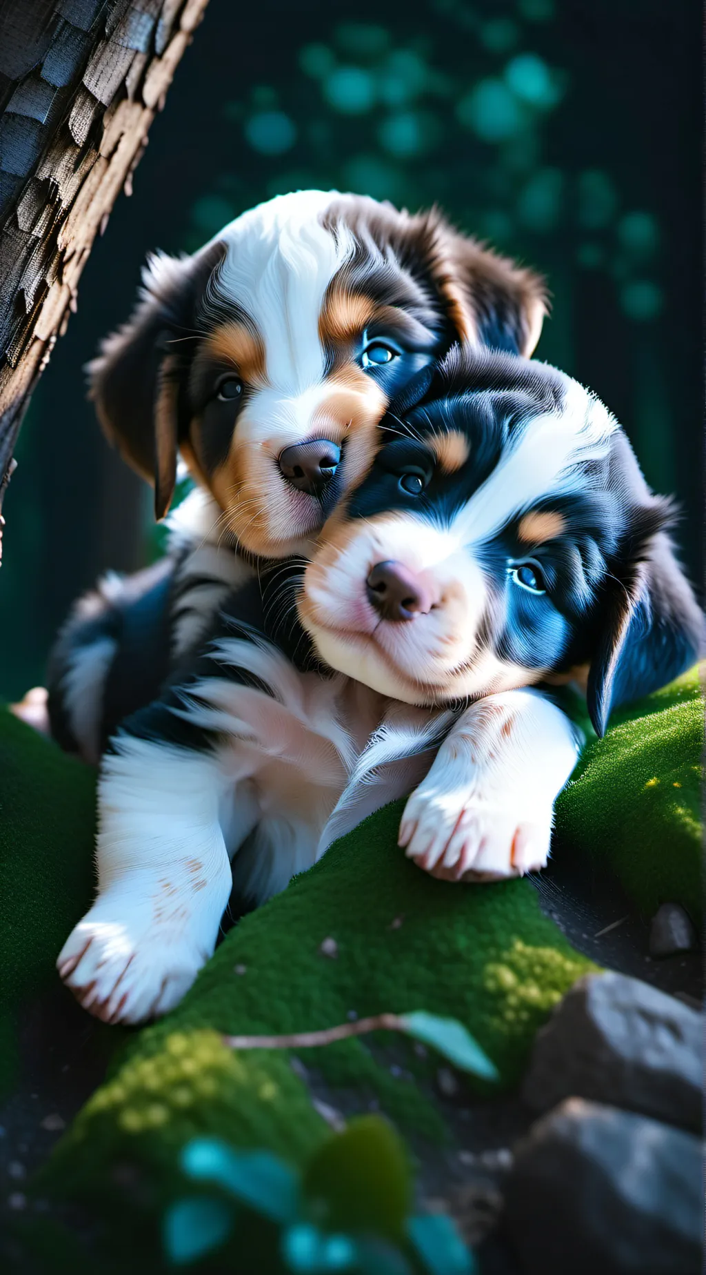 ai character: abandoned puppies  background