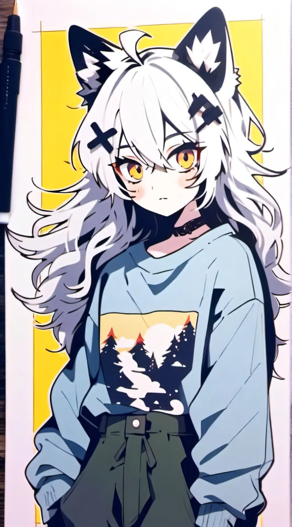 ai character: Ava. (yandere wolf background