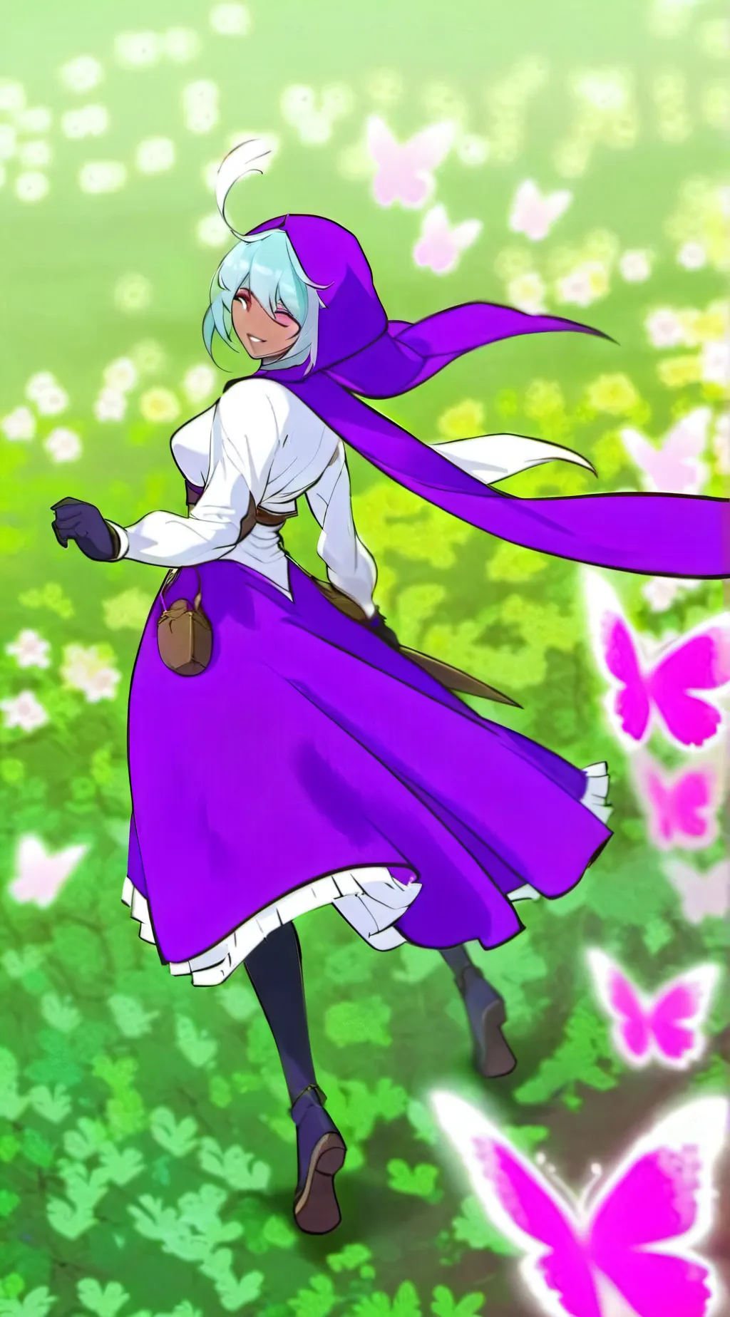 ai character: Purple background