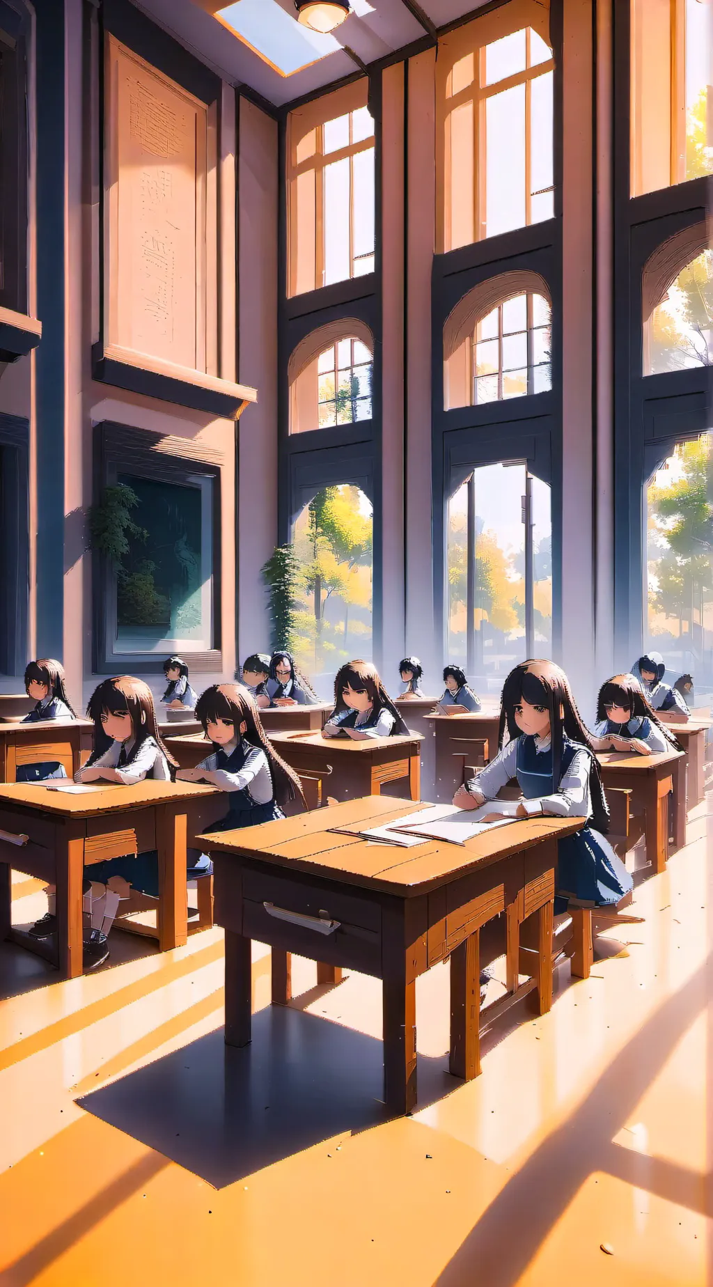 ai character: Blue archive background