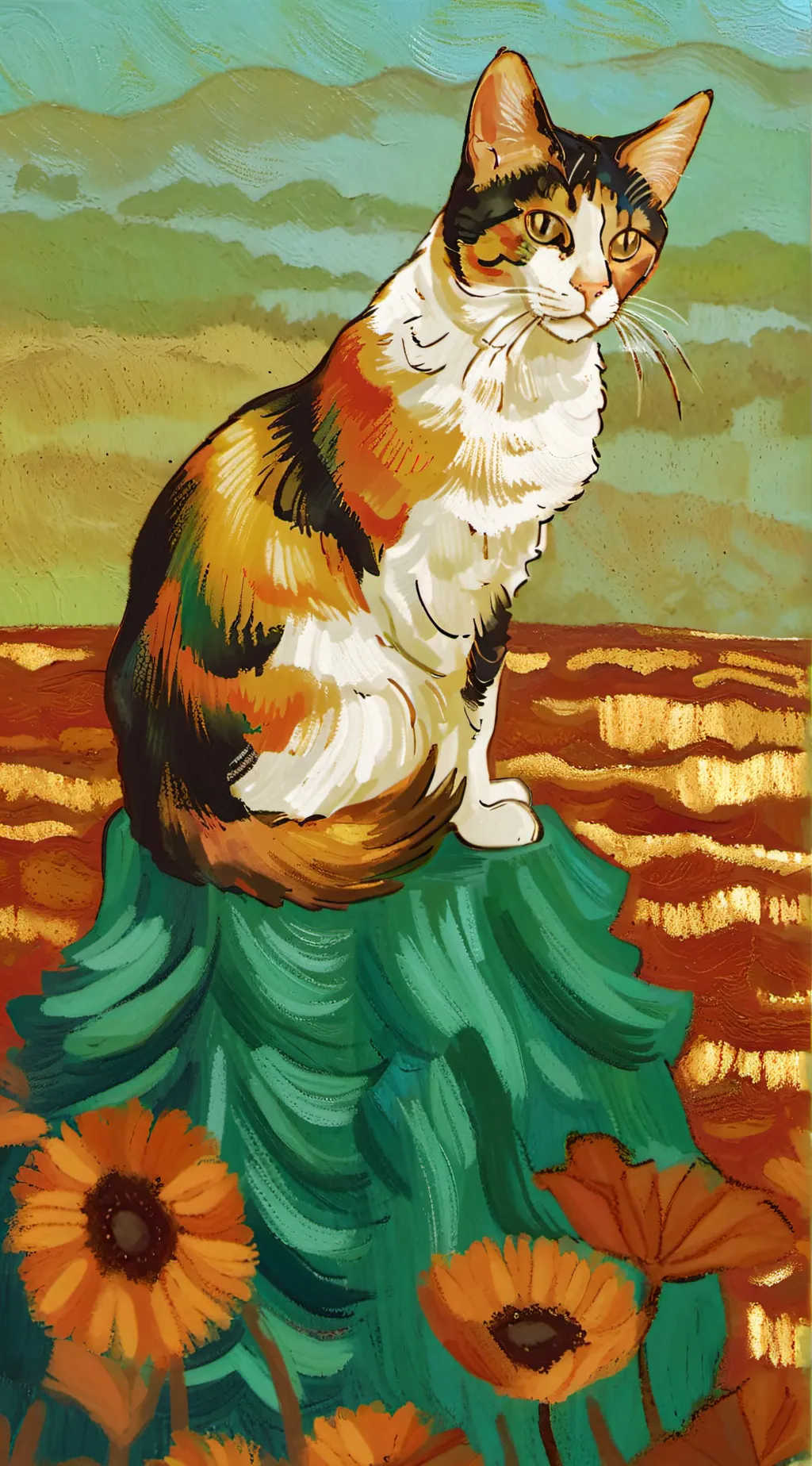 ai character: Mama cat background