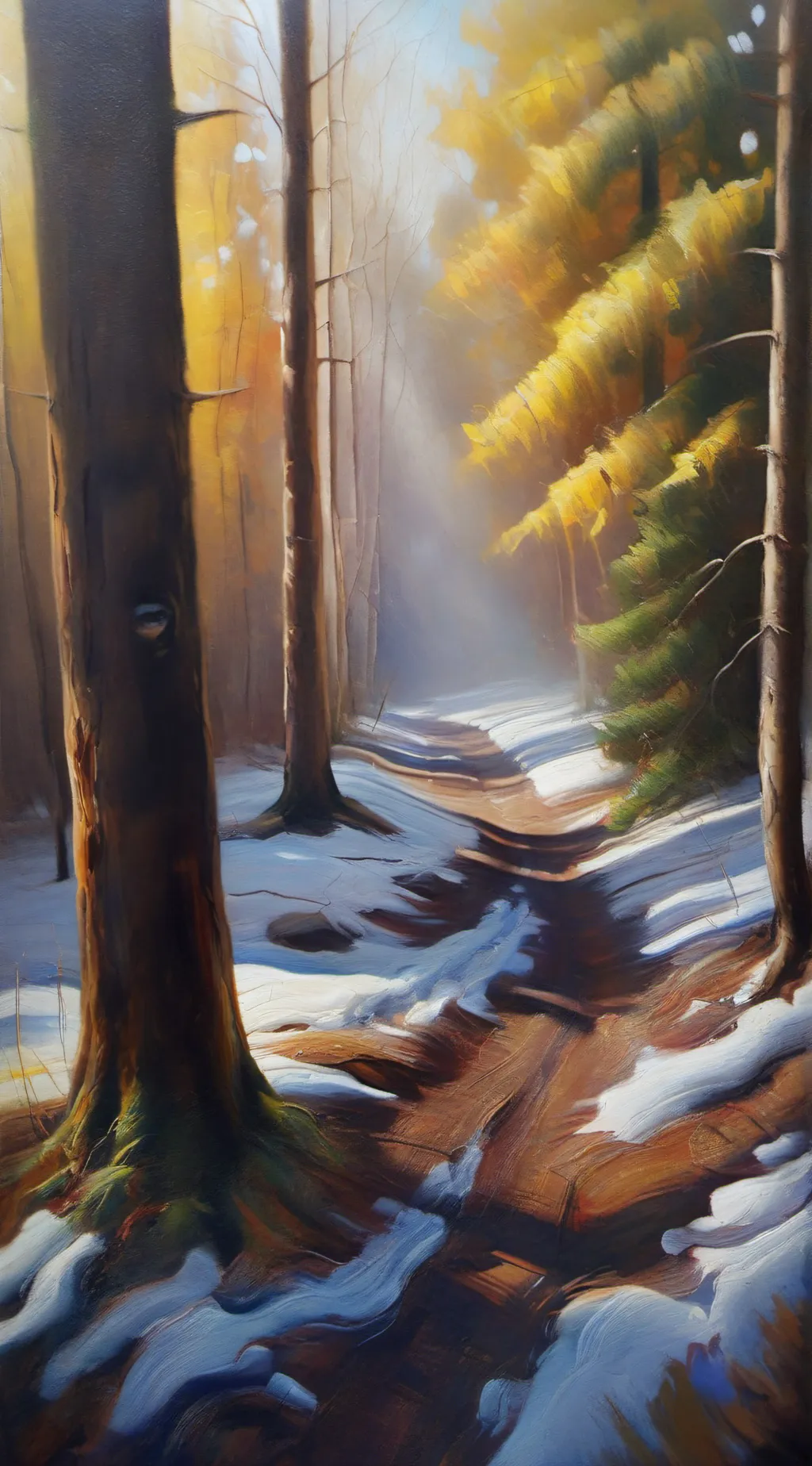 ai character: A Minnesota forest background