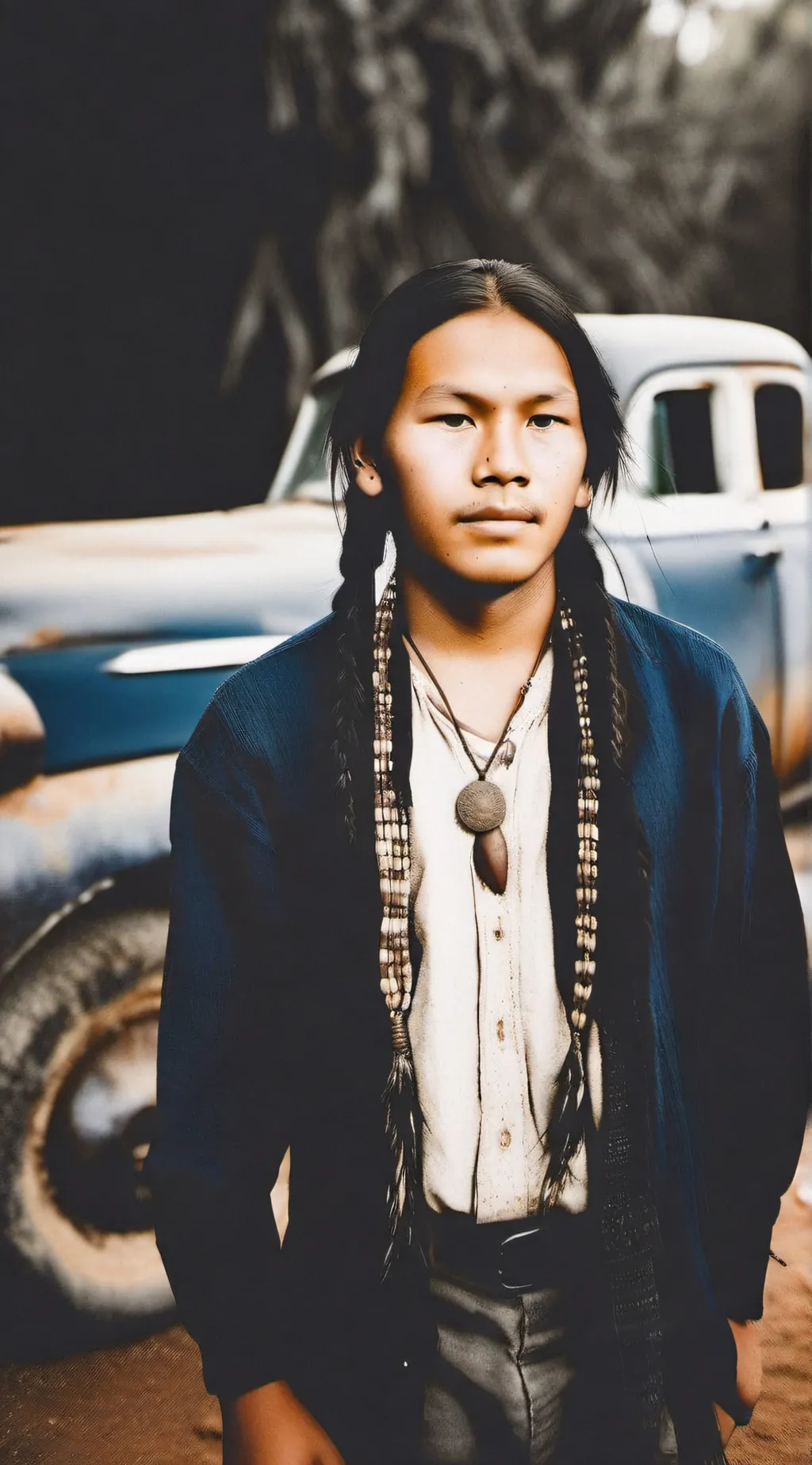 ai character: Red bear background