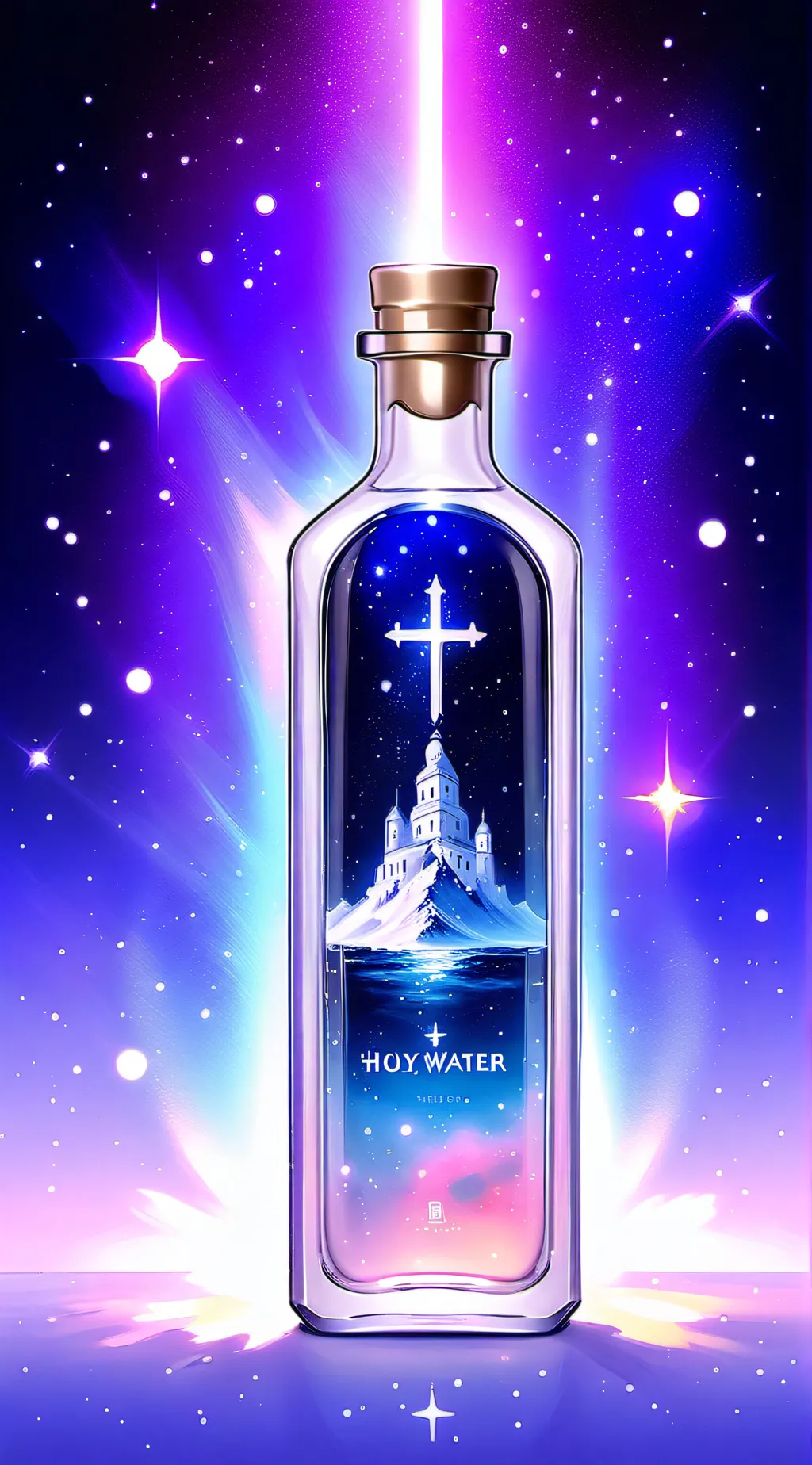 ai character: holy water background