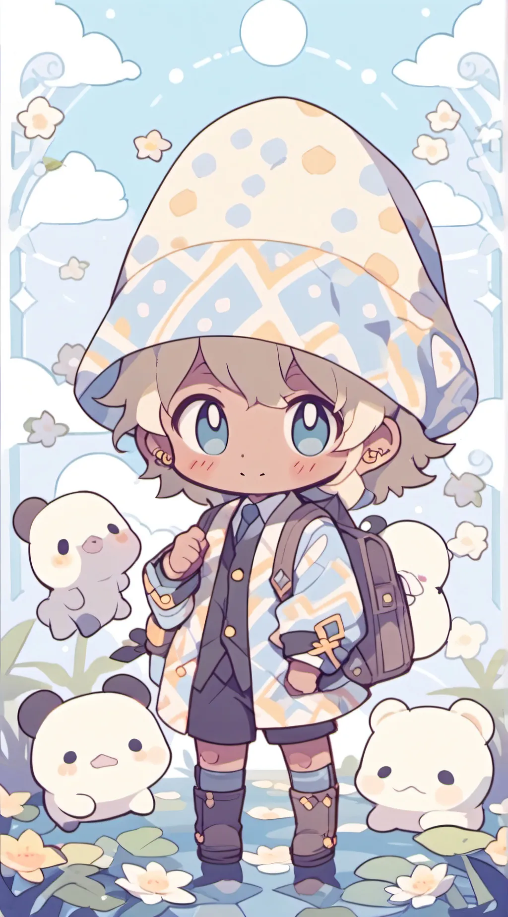 ai character: Smiling critters background