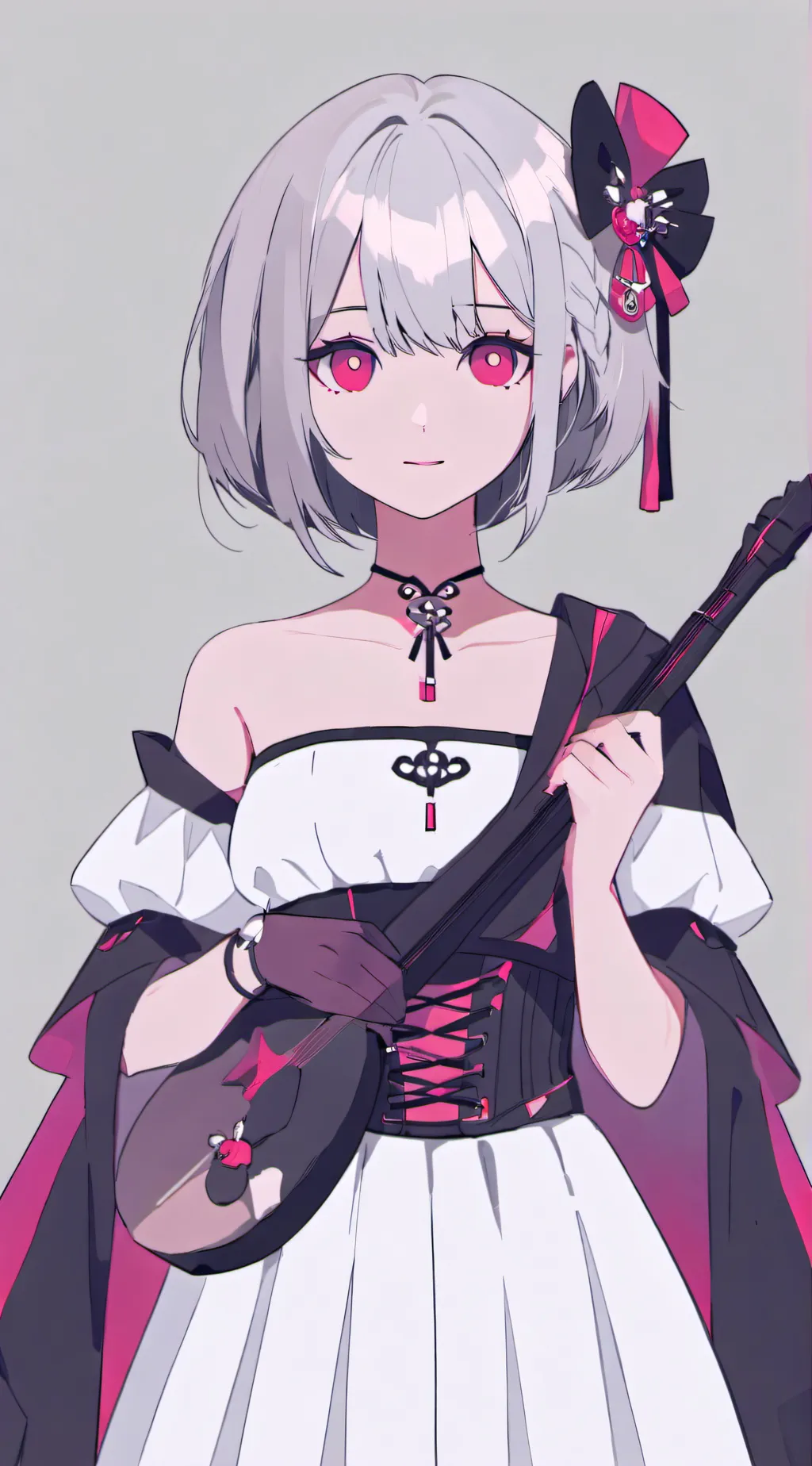 ai character: Pink background