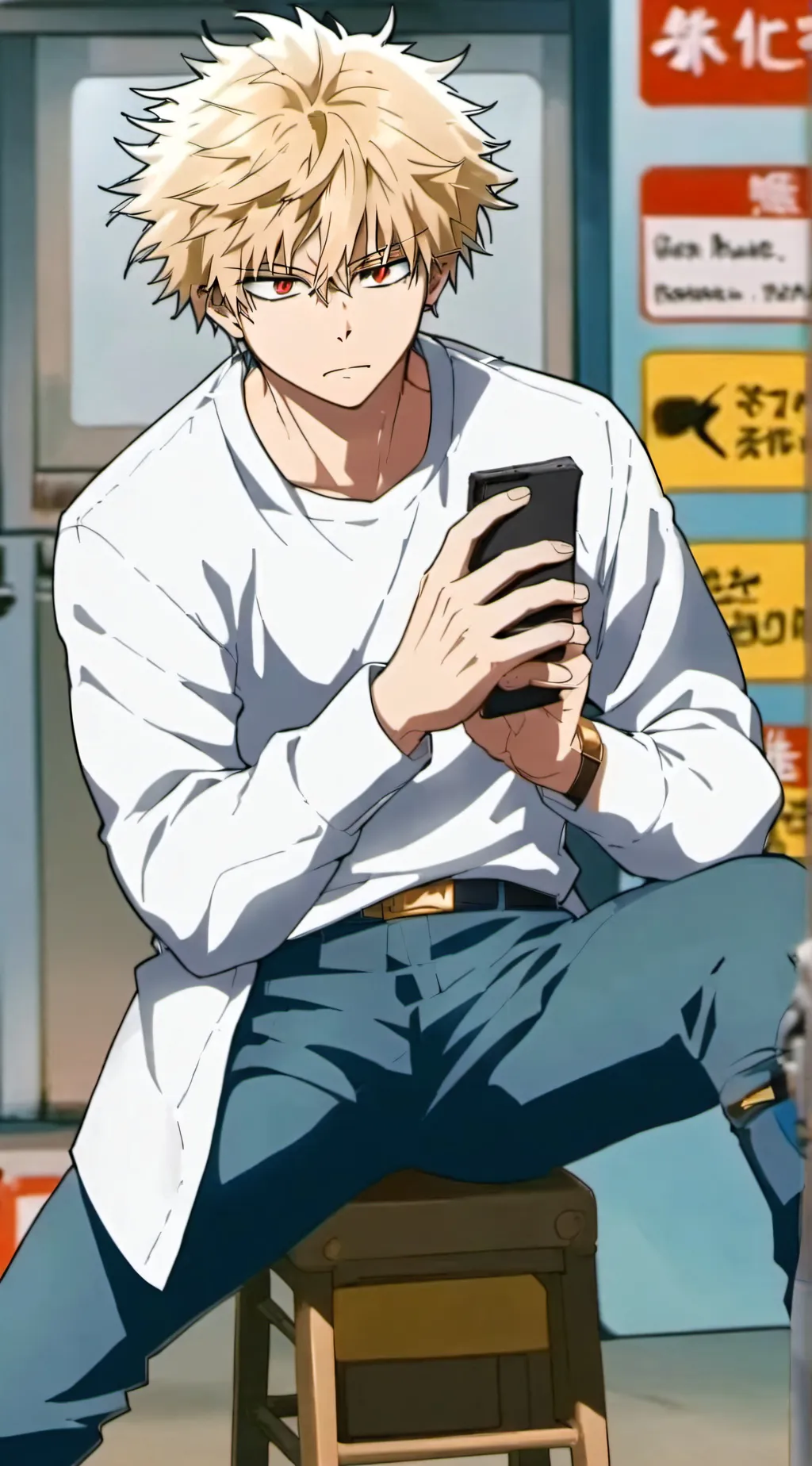 ai character: Katsuki Bakugo background