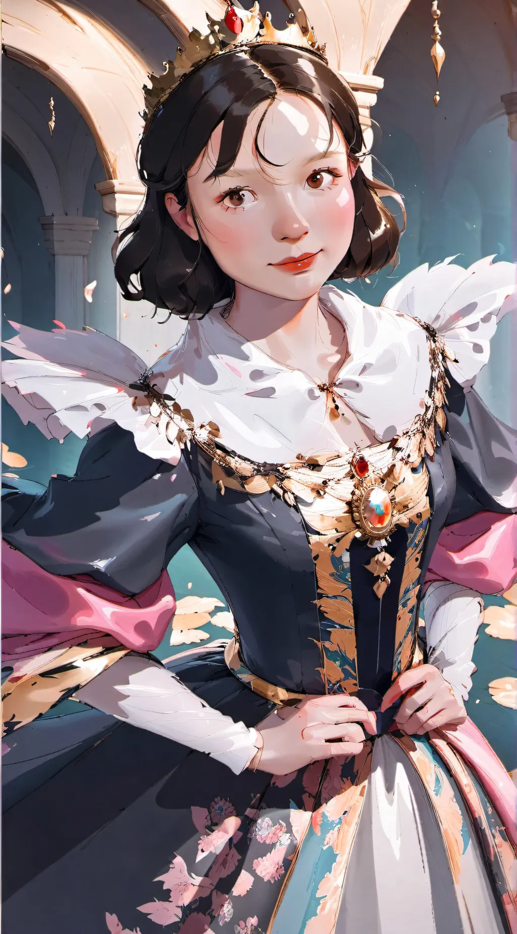 ai character: Snow background