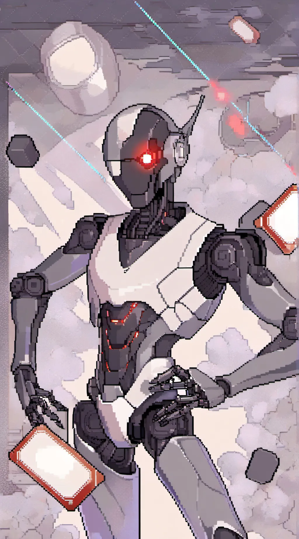 ai character: clone sticky mecha background