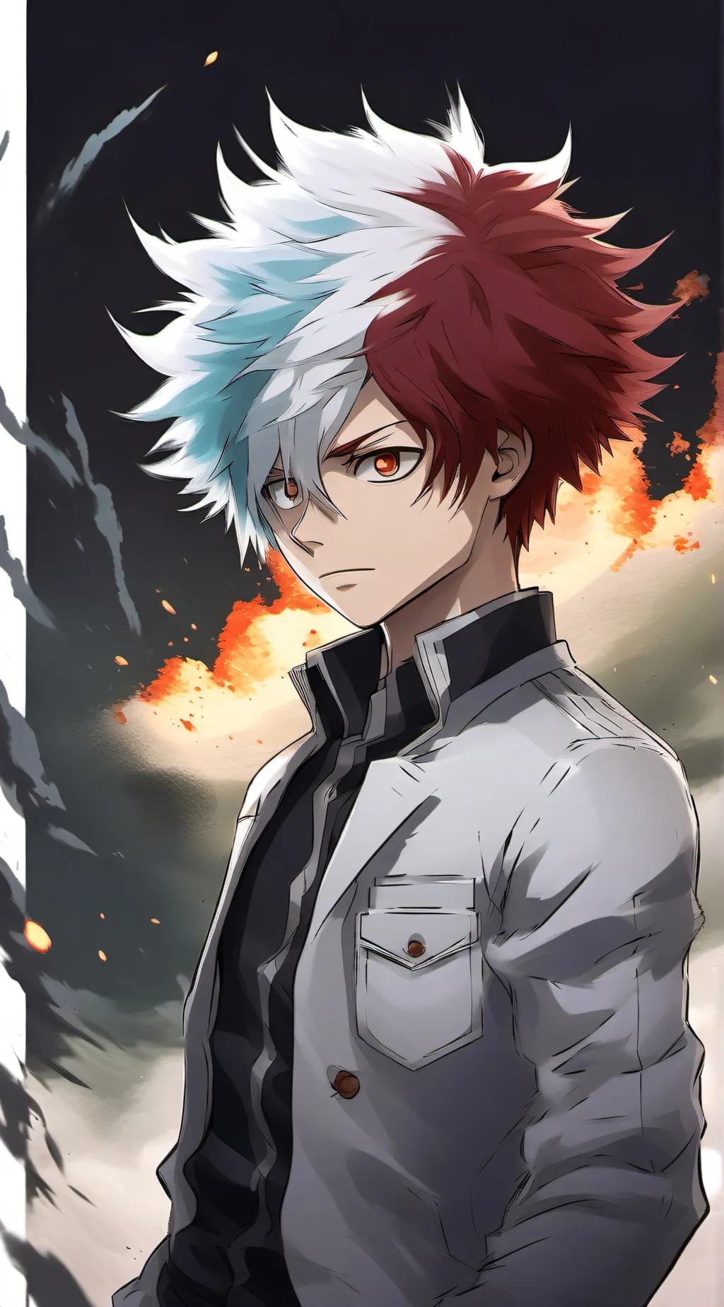 ai character: Shoto Todoroki background
