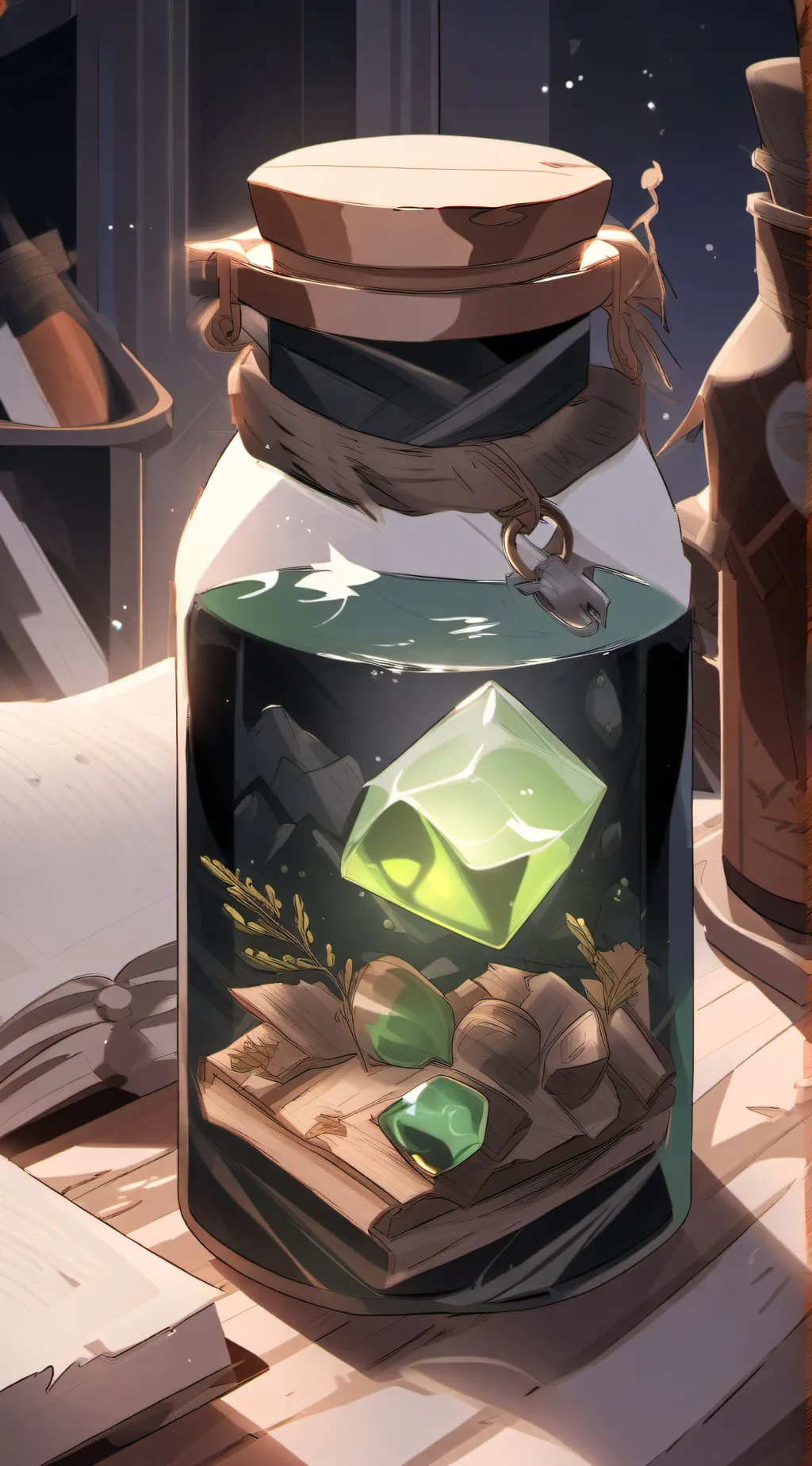 ai character: green potion background