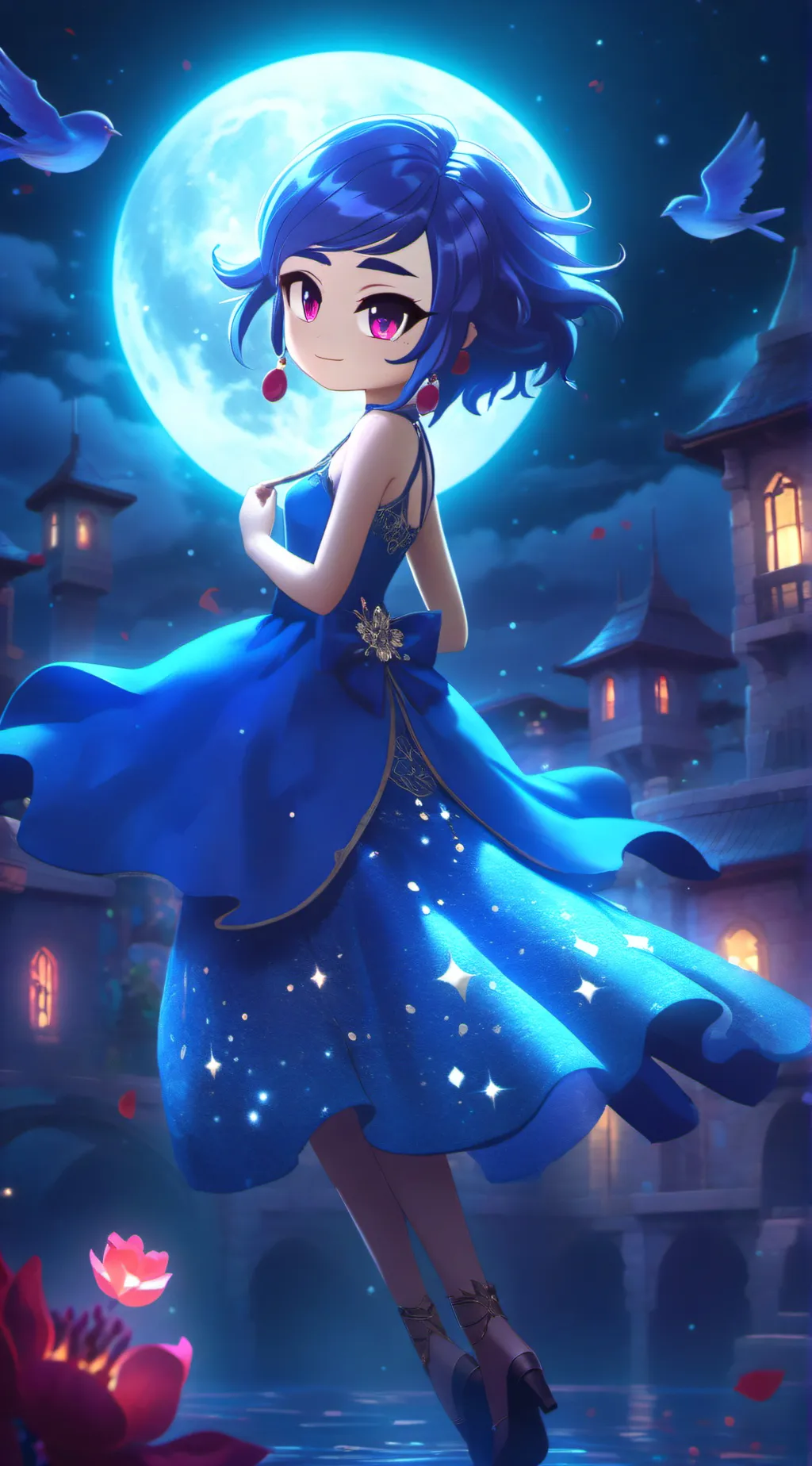 ai character: Ashi the sun lead background