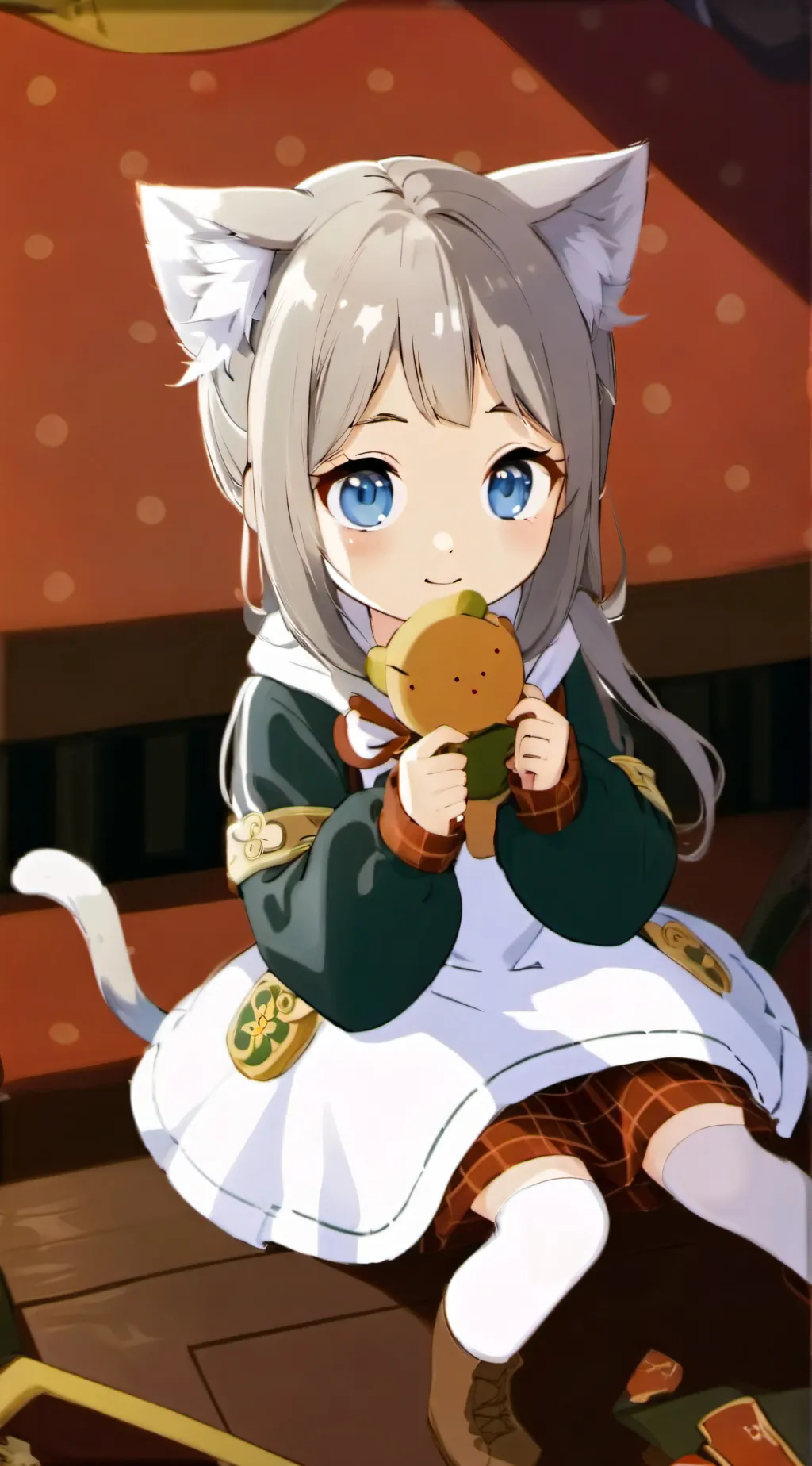 ai character: little kitty  background