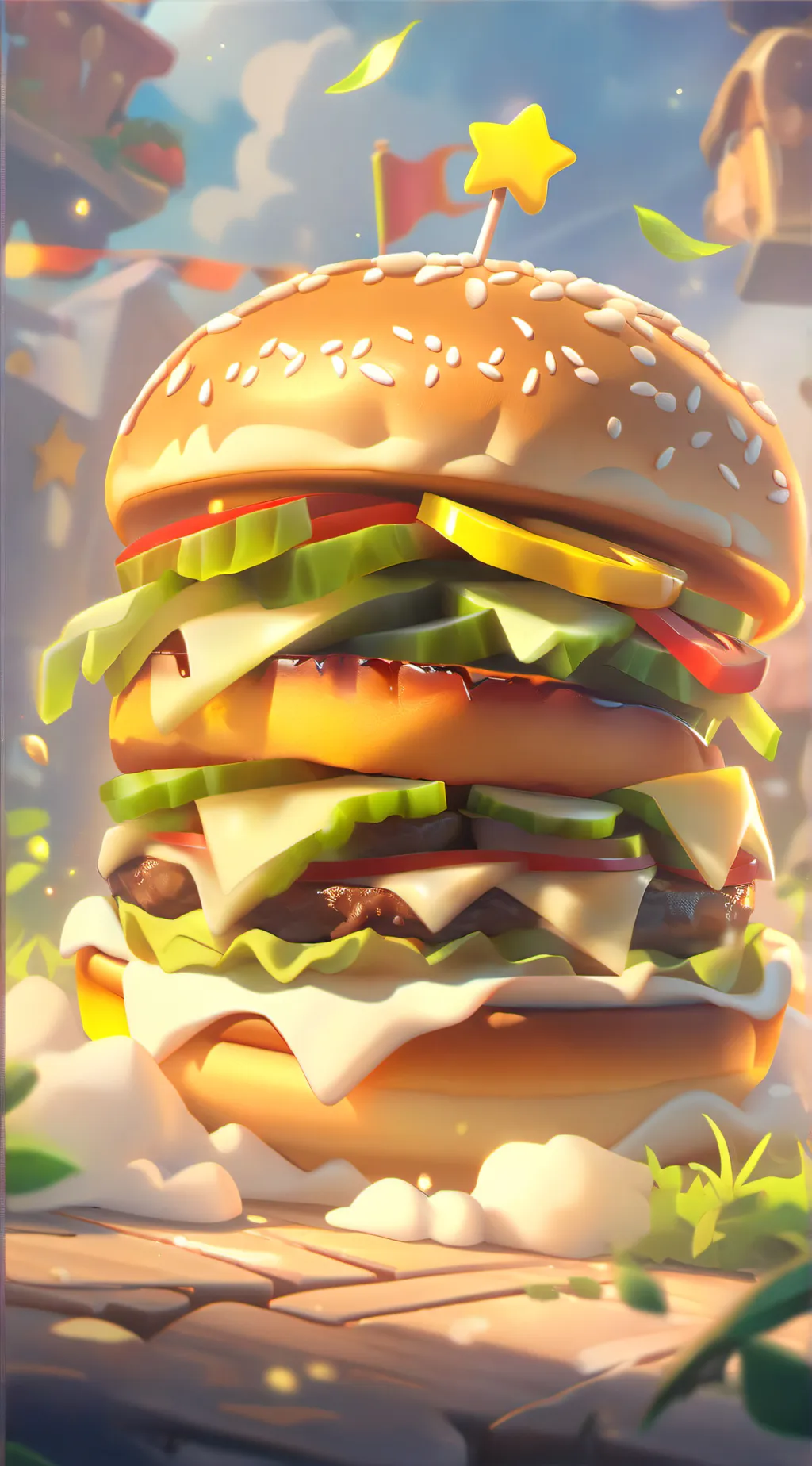 ai character: Burger background