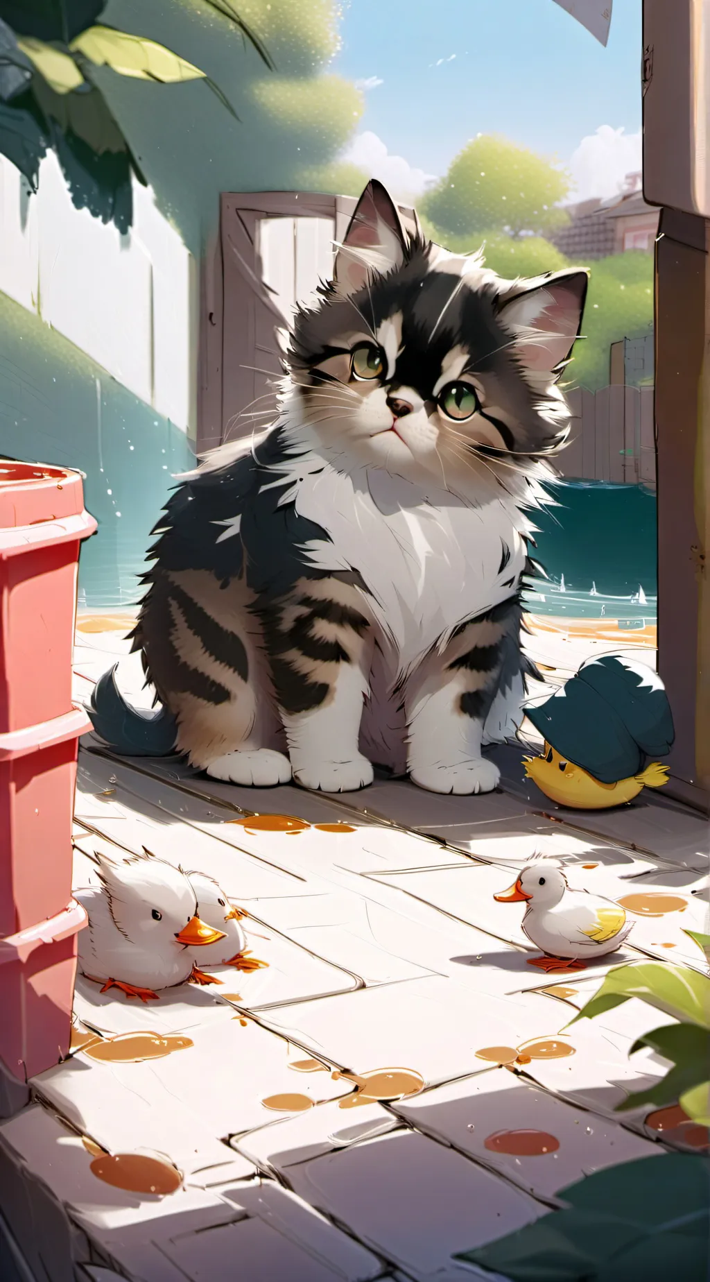 ai character: Abandoned kitten background