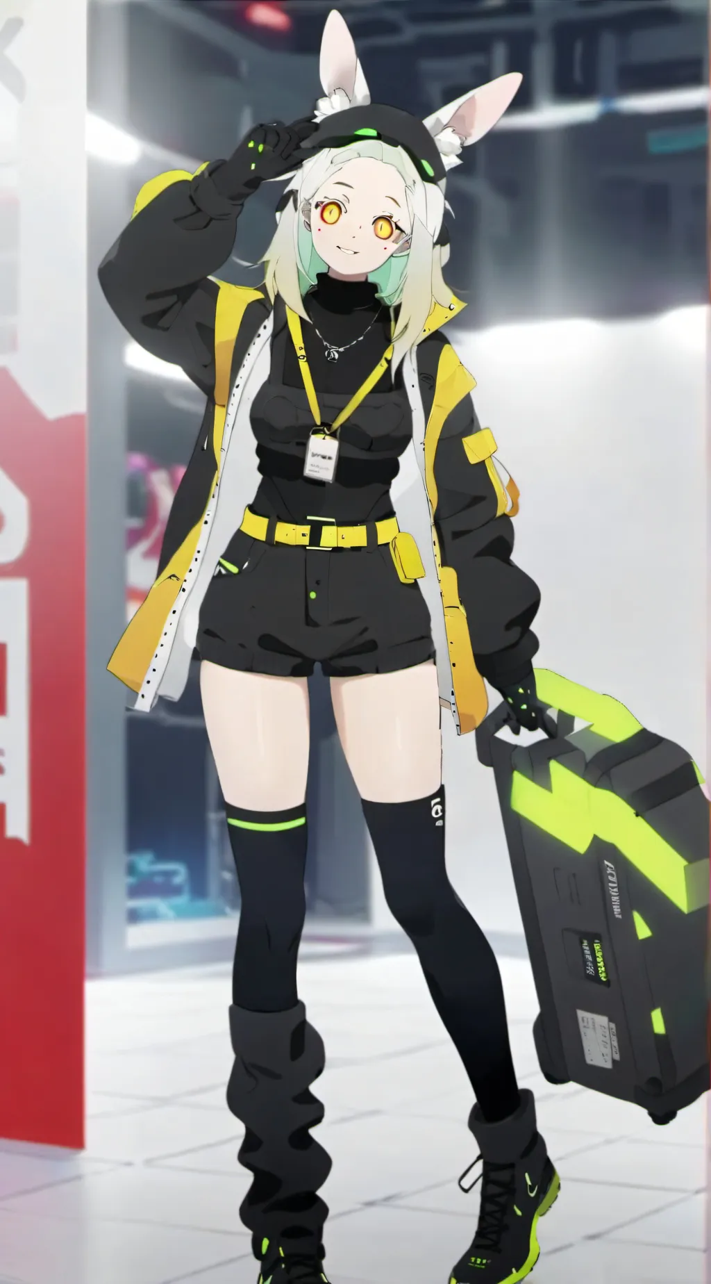 ai character: rebecca cyber punk background