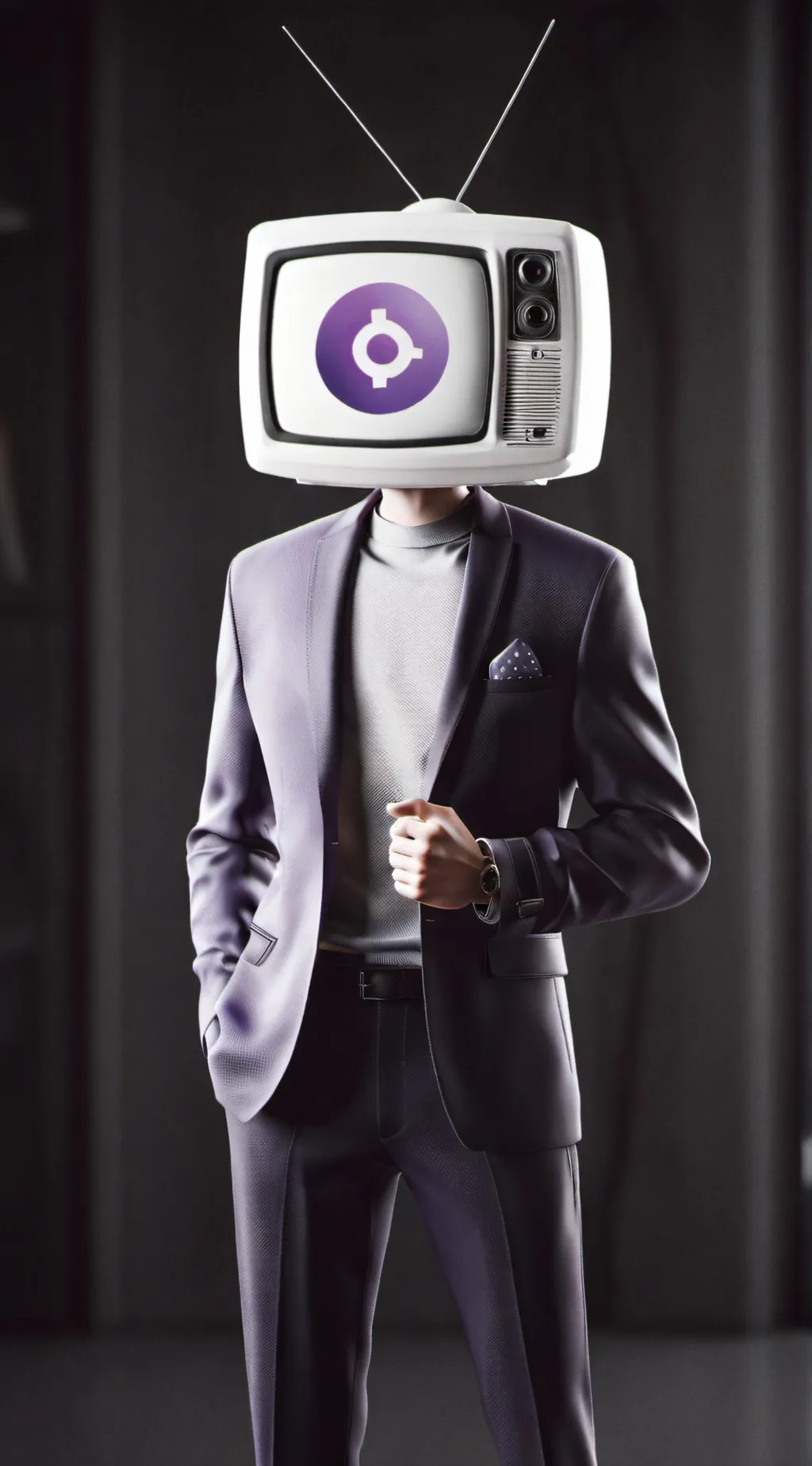 ai character: Tv man background