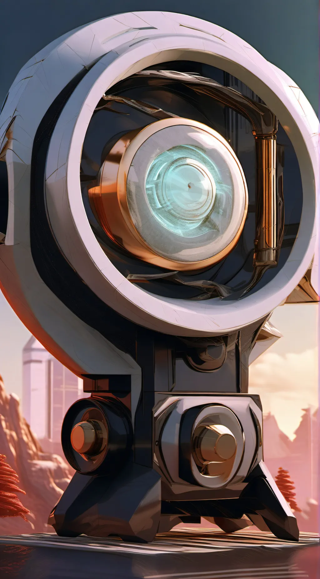 ai character: girl machine background