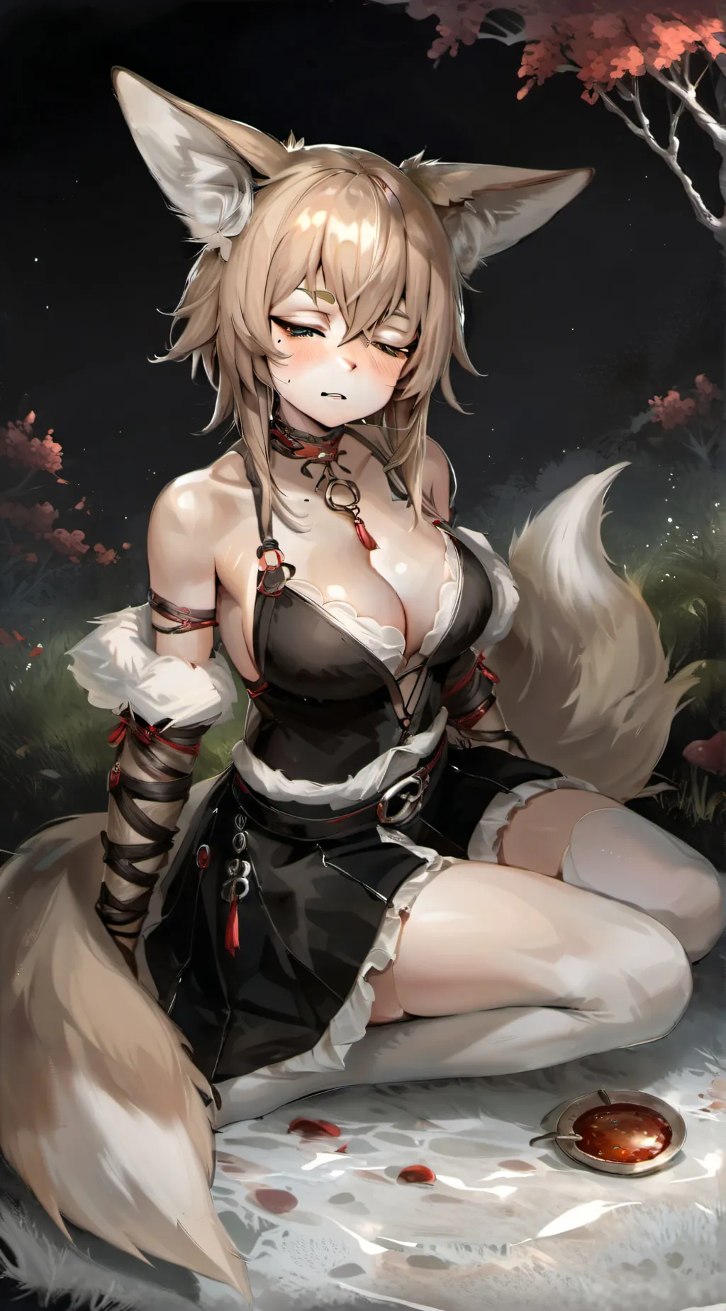 ai character: Furry fox girl background