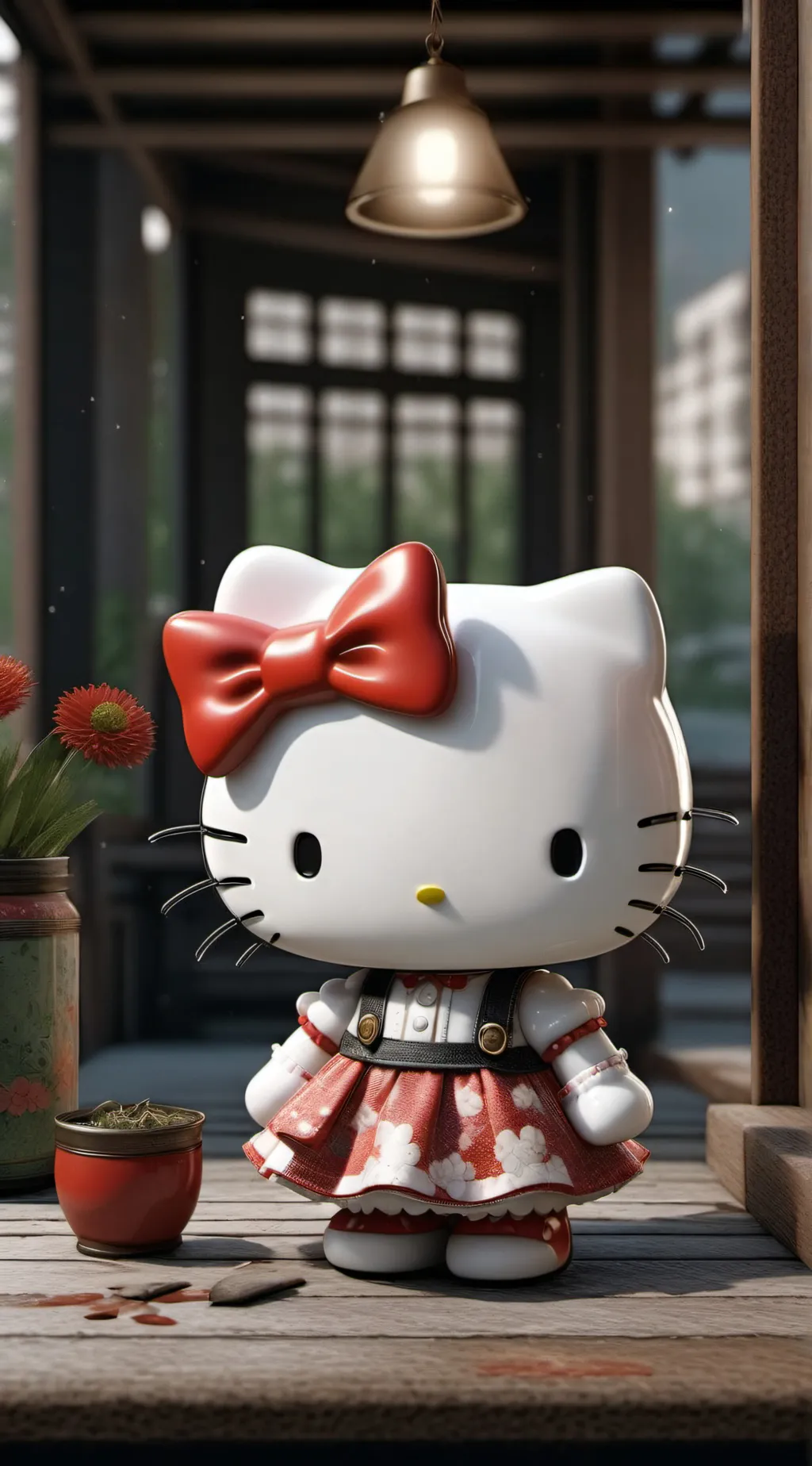 ai character: Hello Kitty background