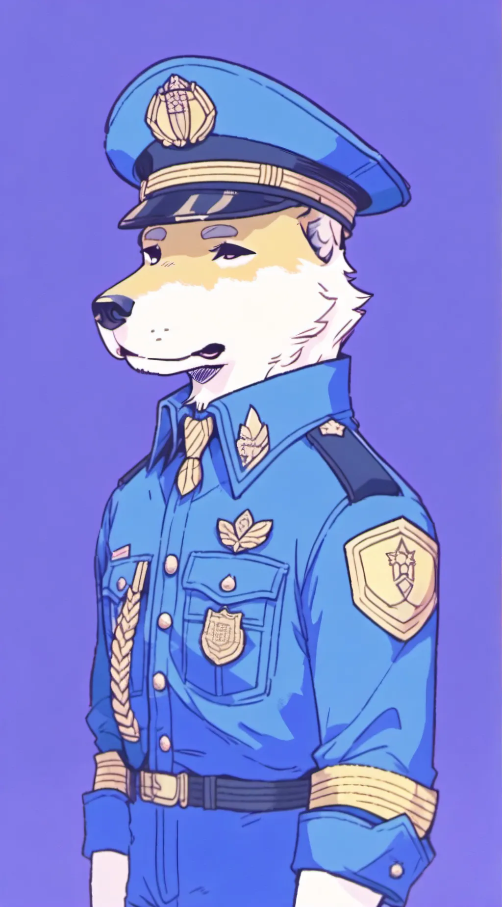 ai character: dog man background