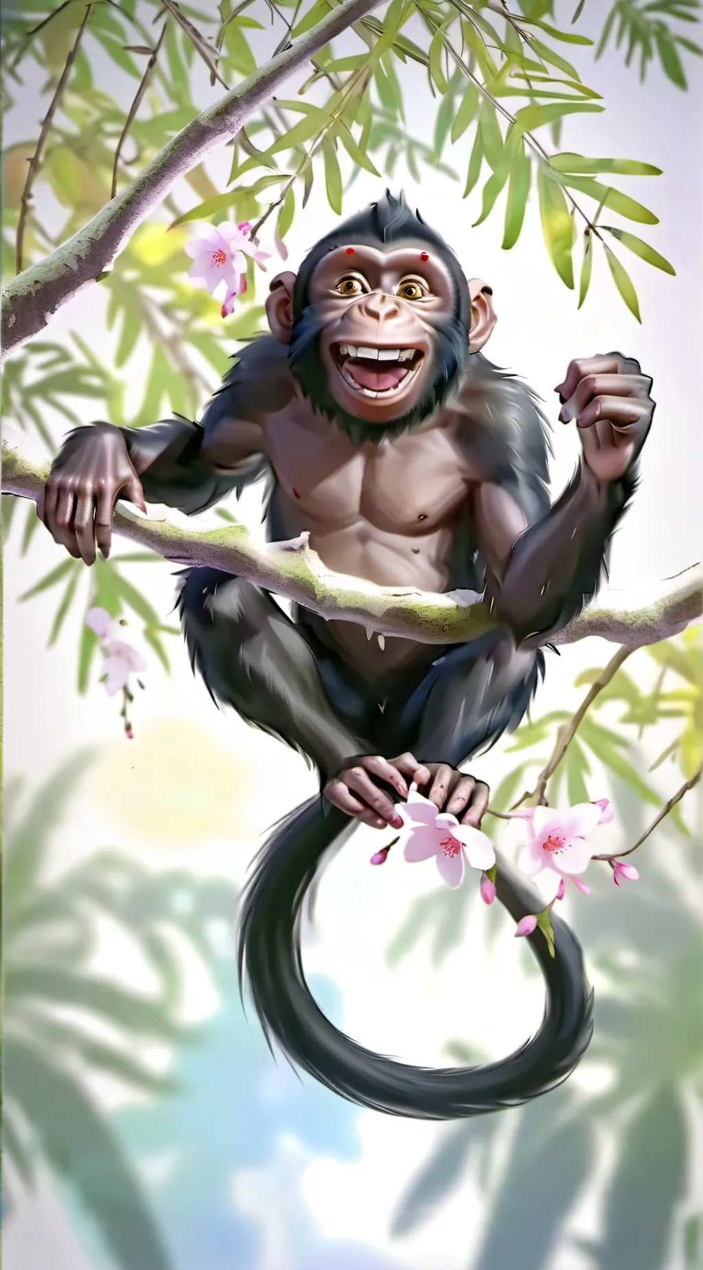 ai character: happy monke background