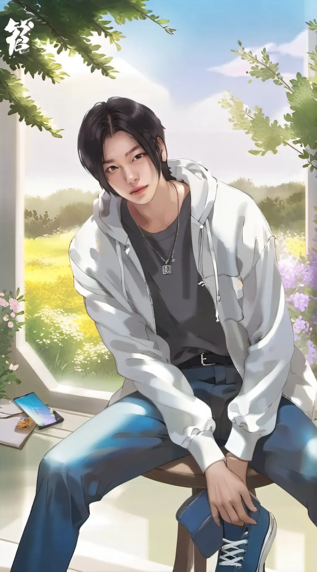 ai character: hyunjin  background