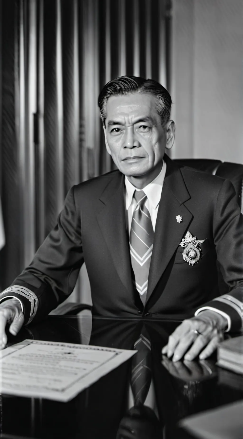 ai character: Manuel L Quezon  background