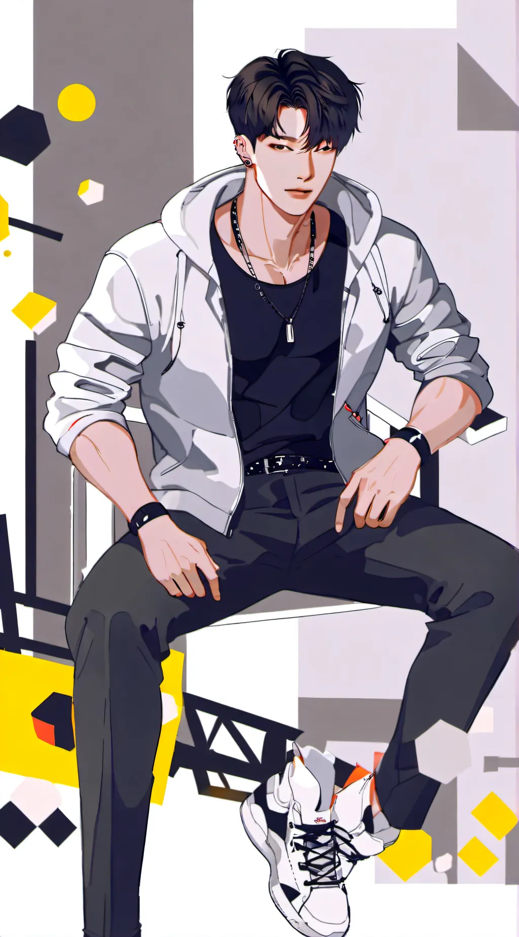 ai character: Fancy high school background