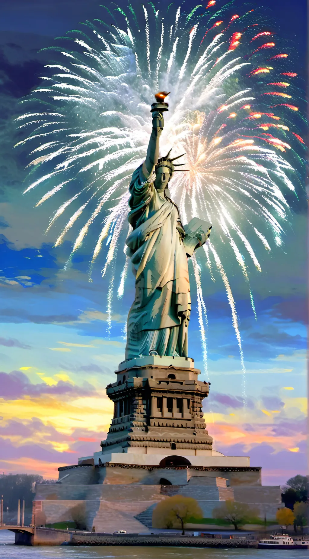 ai character: 4th Of July background