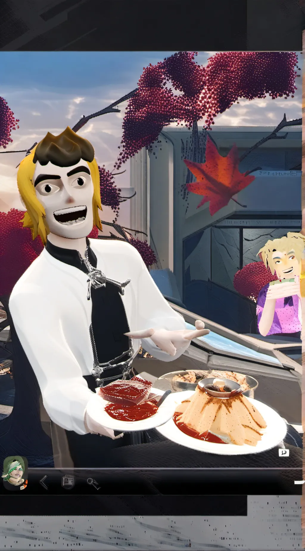 ai character: IDK LMAO background