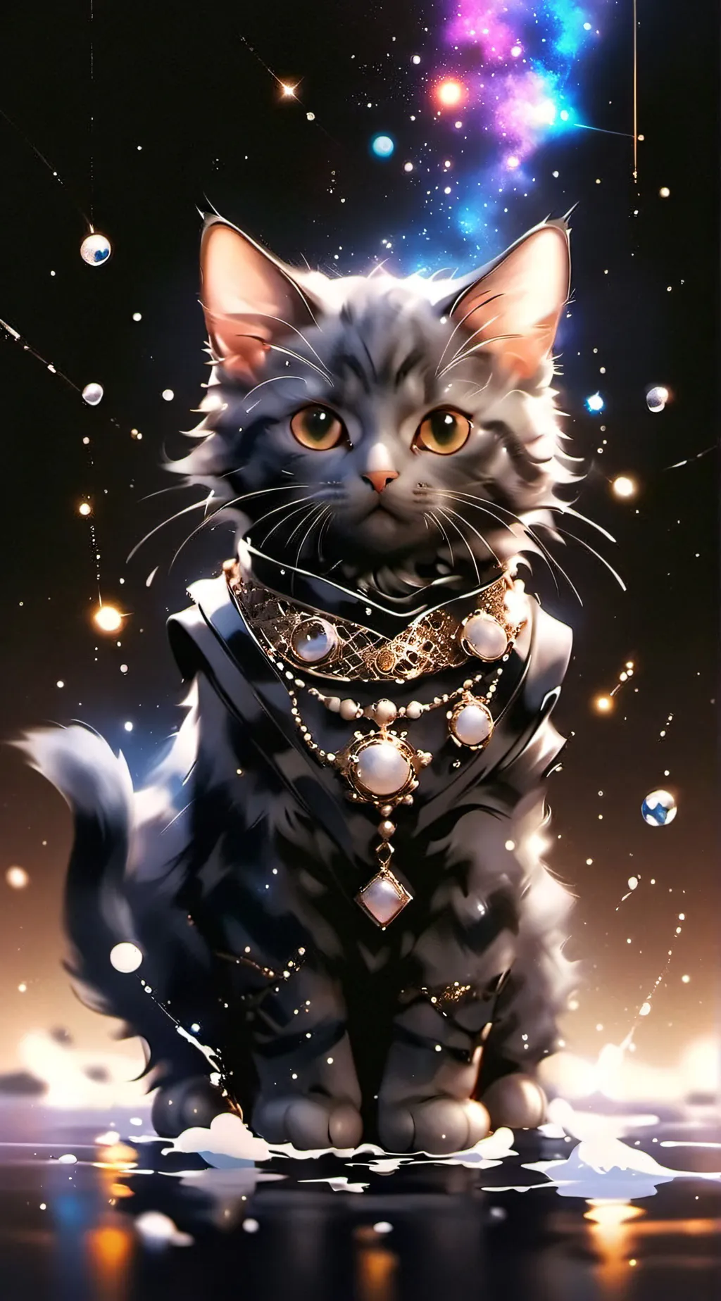 ai character: Rich kitten background