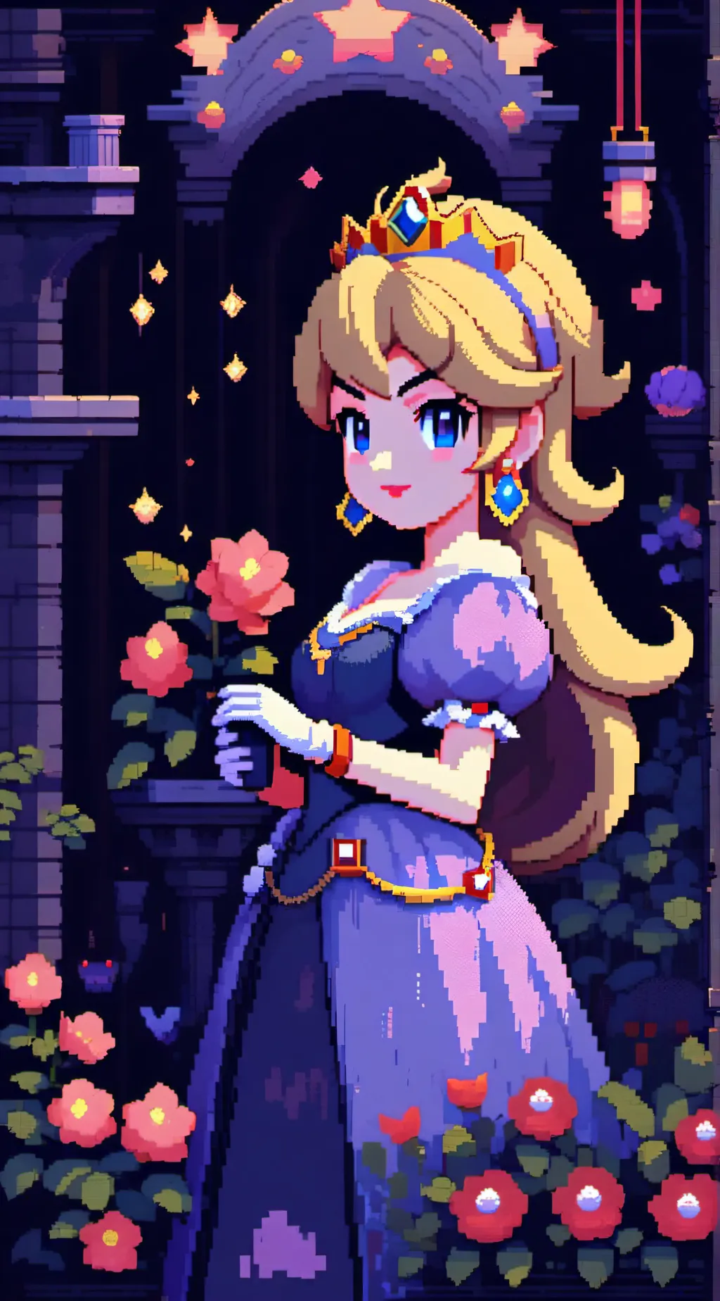 ai character: princess peach background