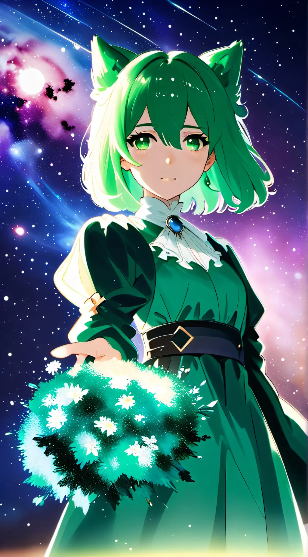 ai character: Makiea  background