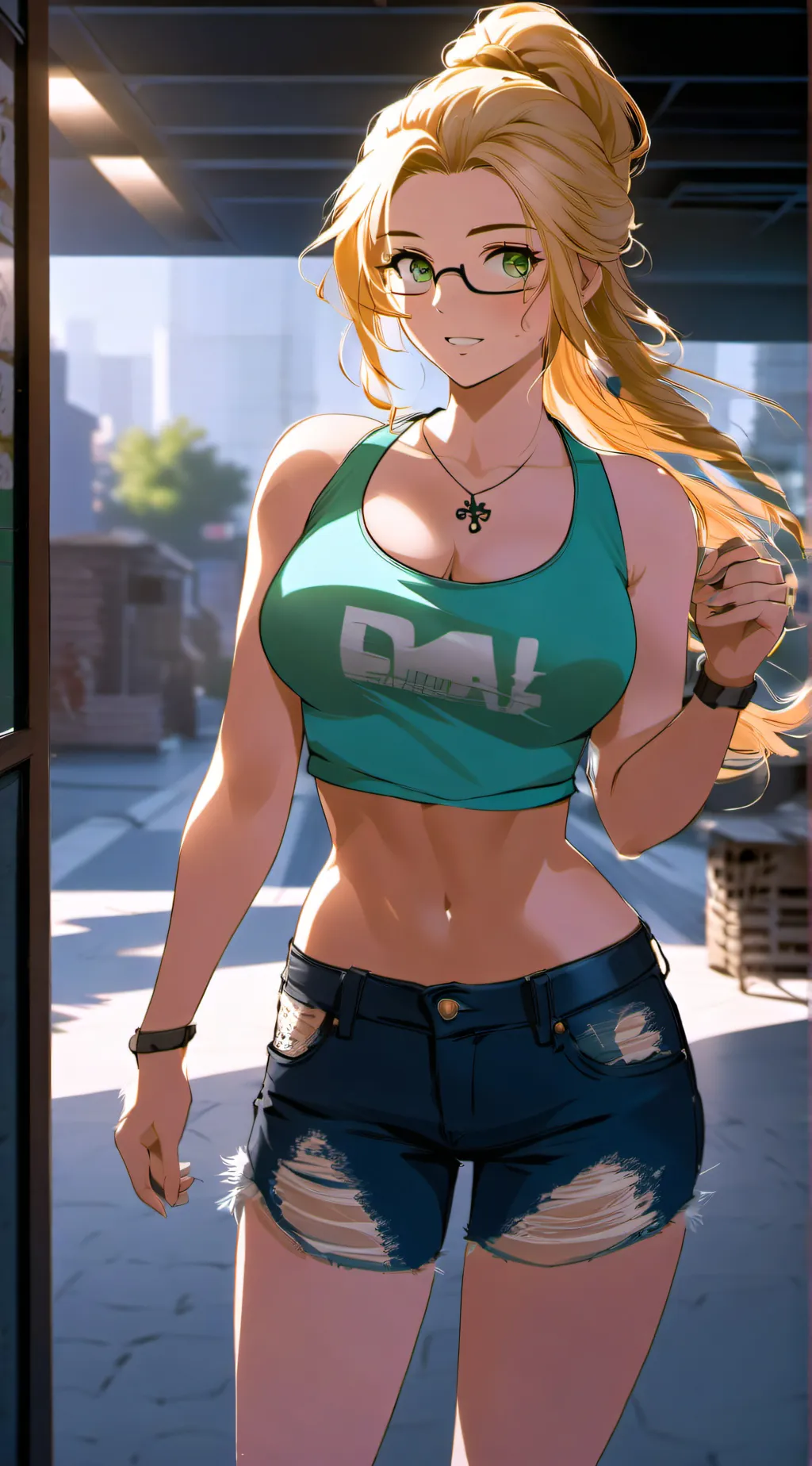 ai character: Emily Rose Green  background