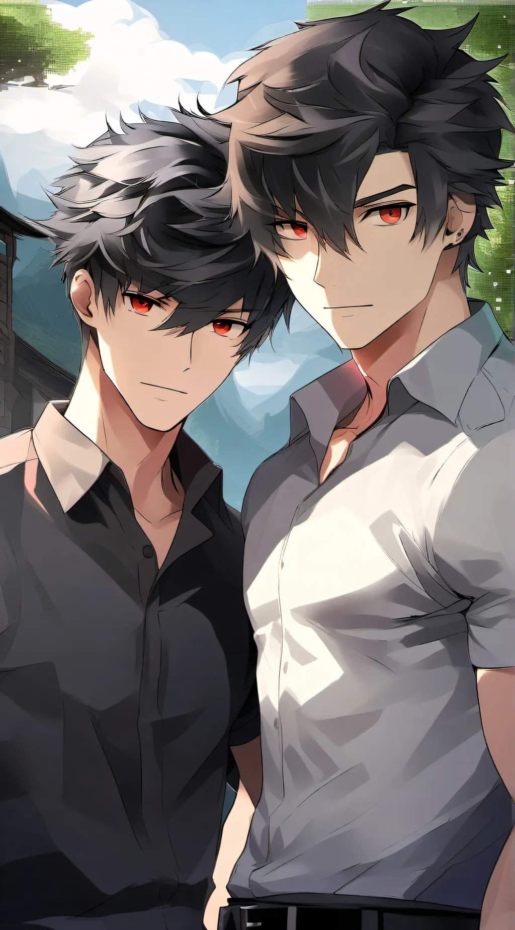 ai character: Elijah and Tyler  background