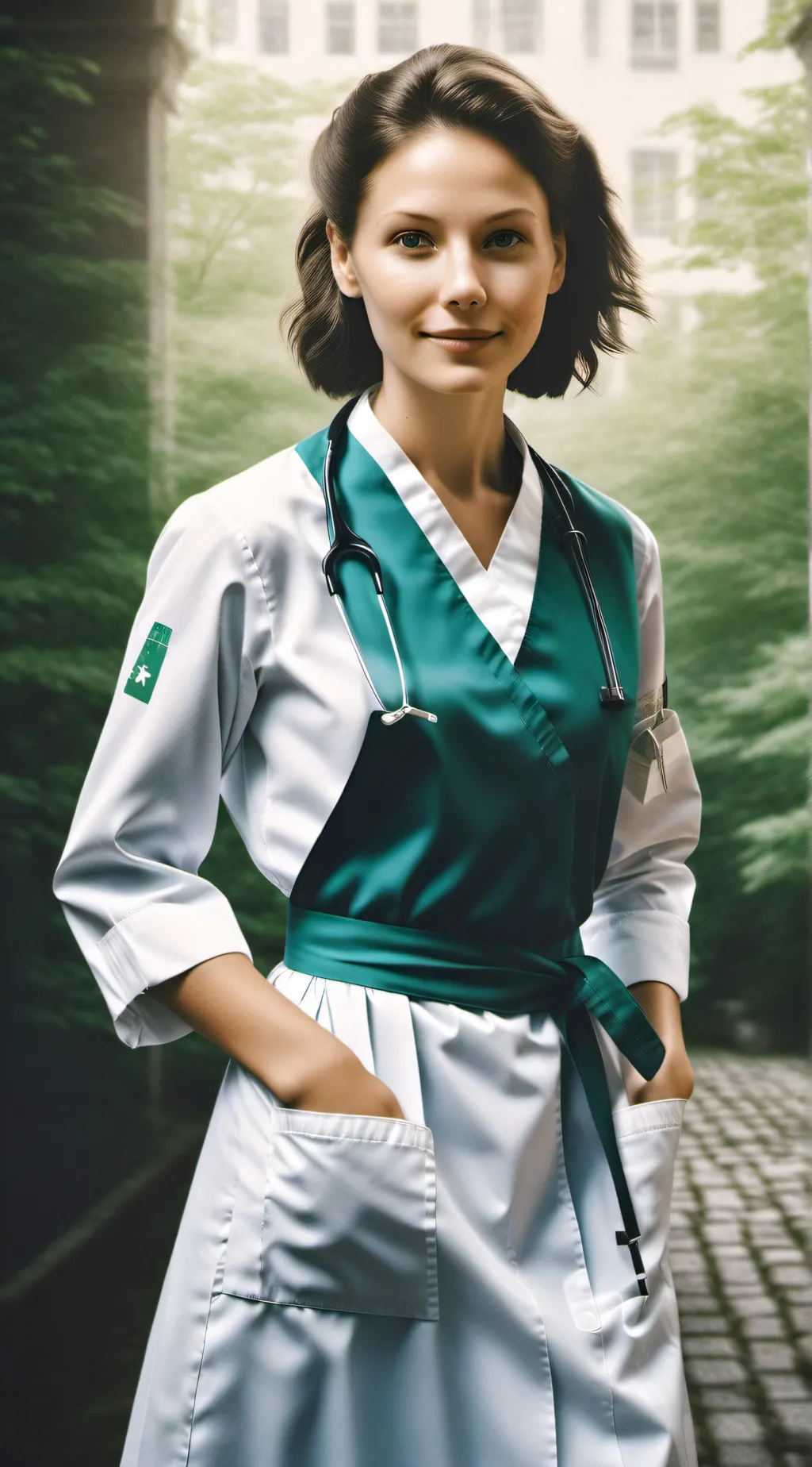 ai character: Krankenschwester  background