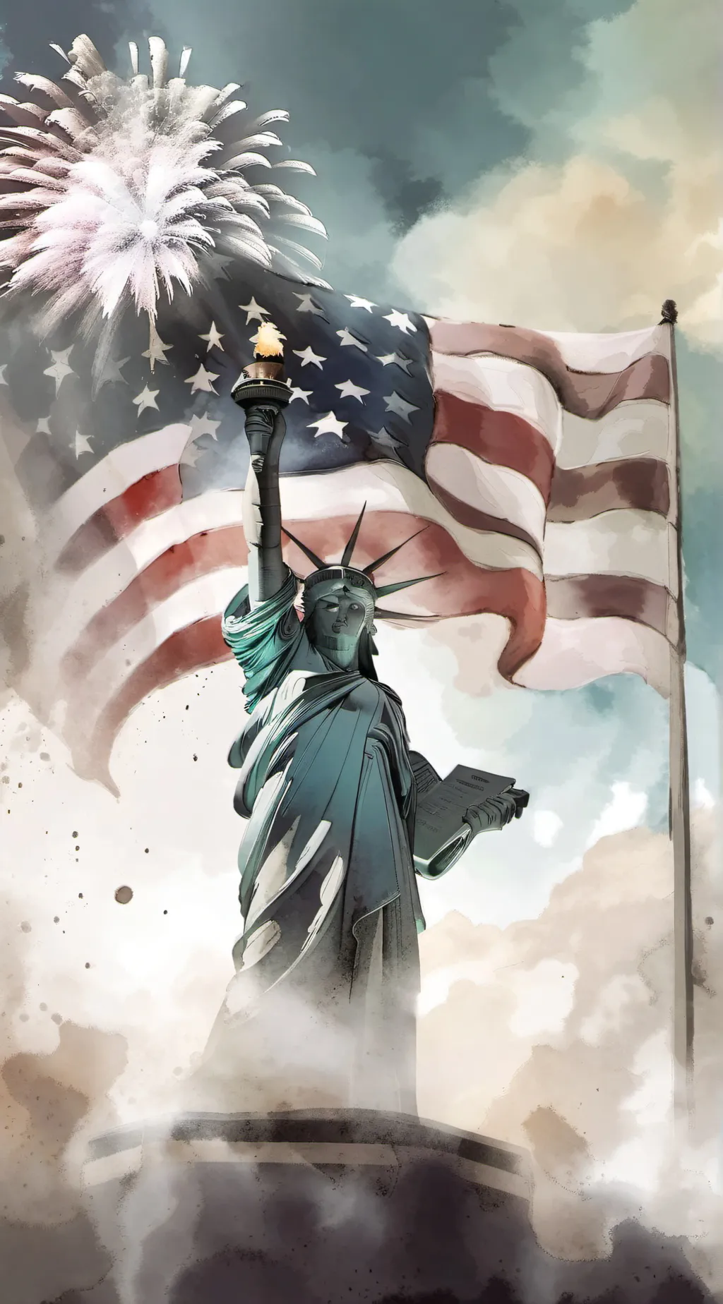 ai character: MHA 4th Of July background