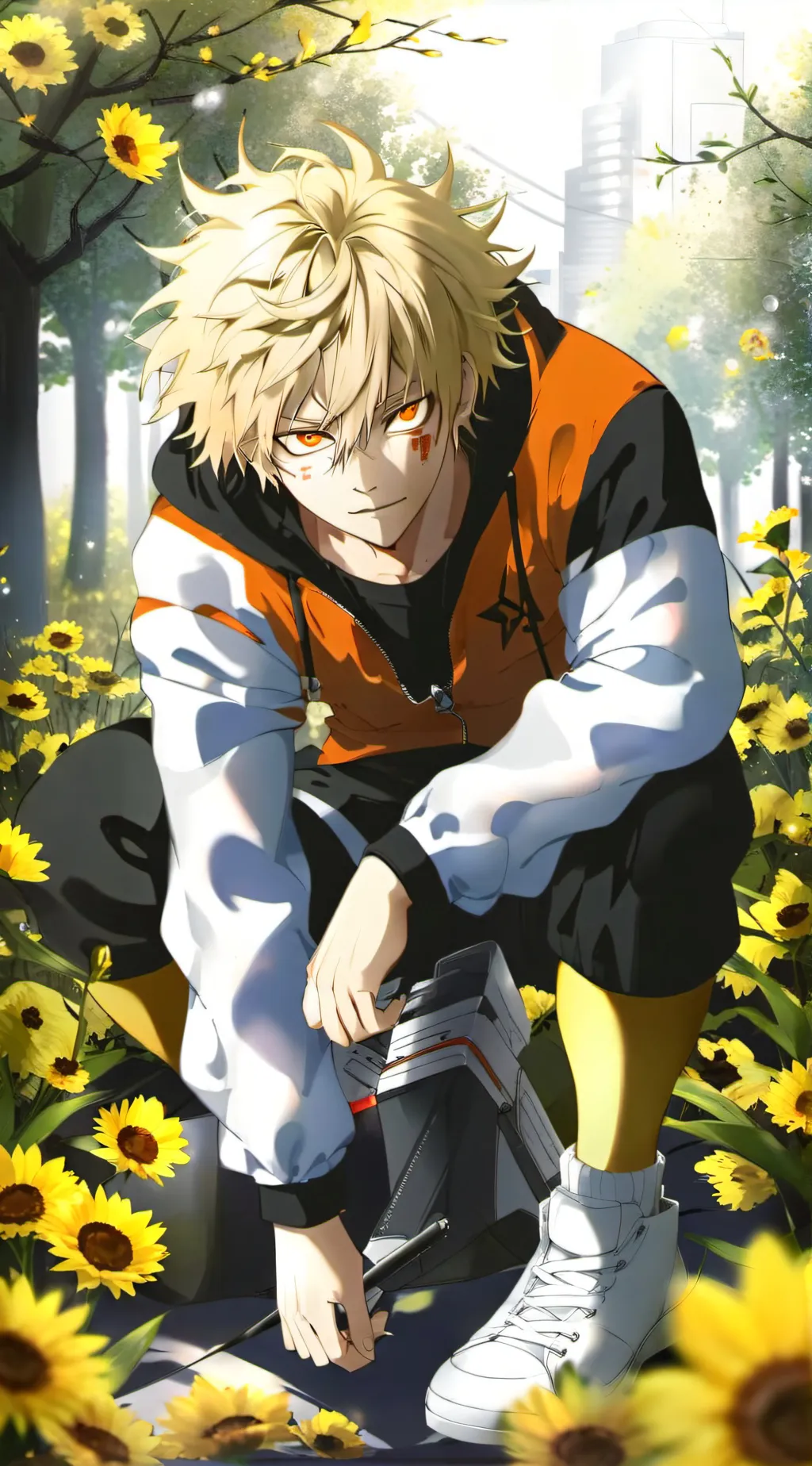 ai character: Katsuki Bakugo background