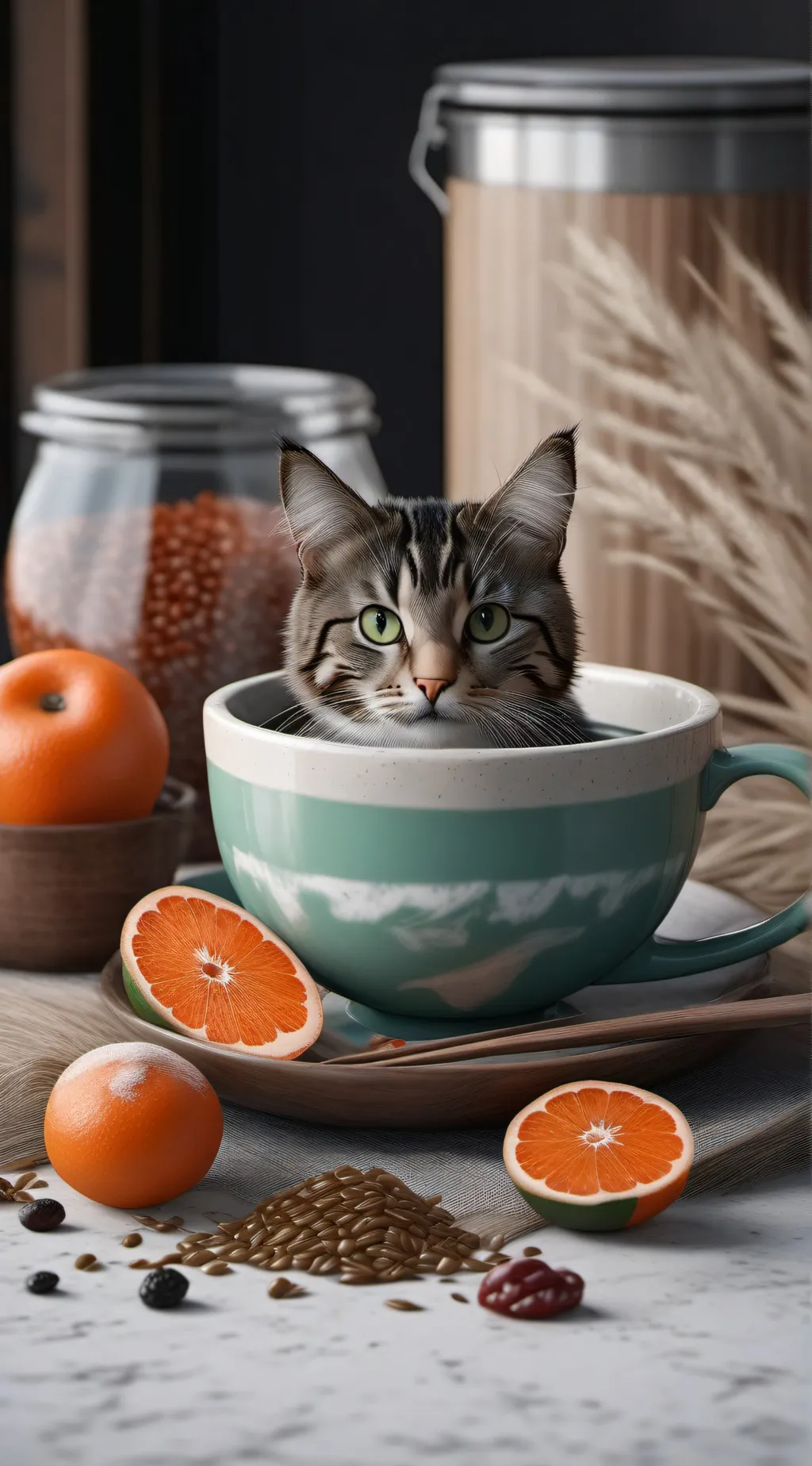 ai character: Preg cat potion background