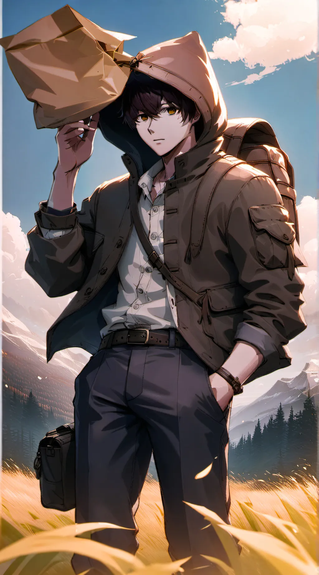 ai character: 💼Mono🪓 background