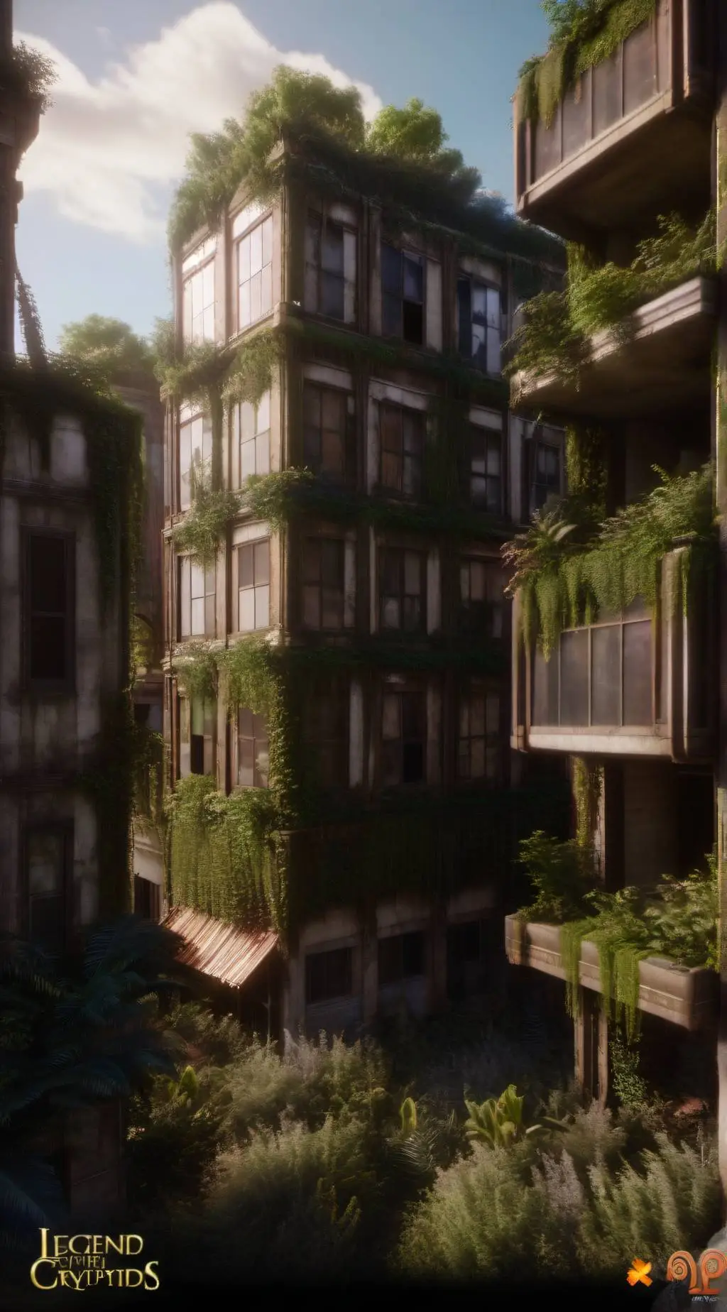 ai character: Apocalyptic city background