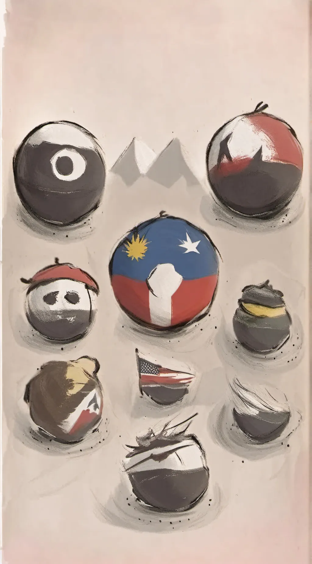 ai character: countryballs background
