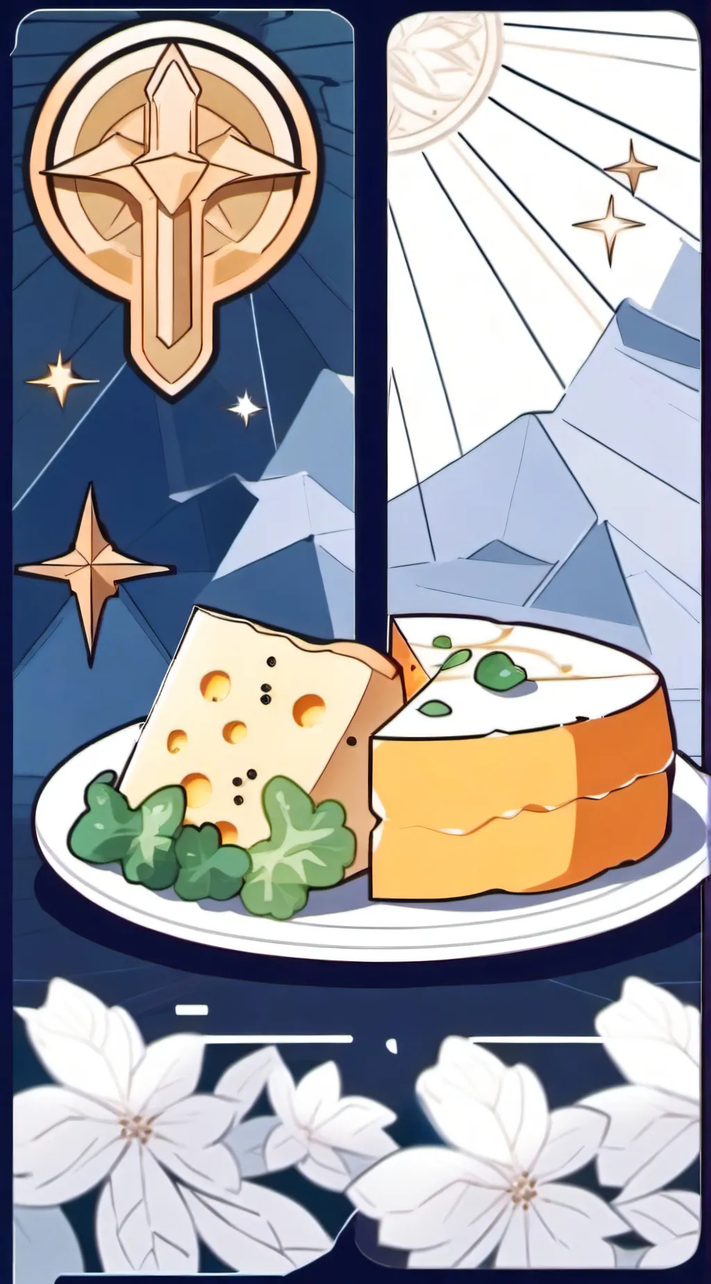 ai character: legendary cheese  background