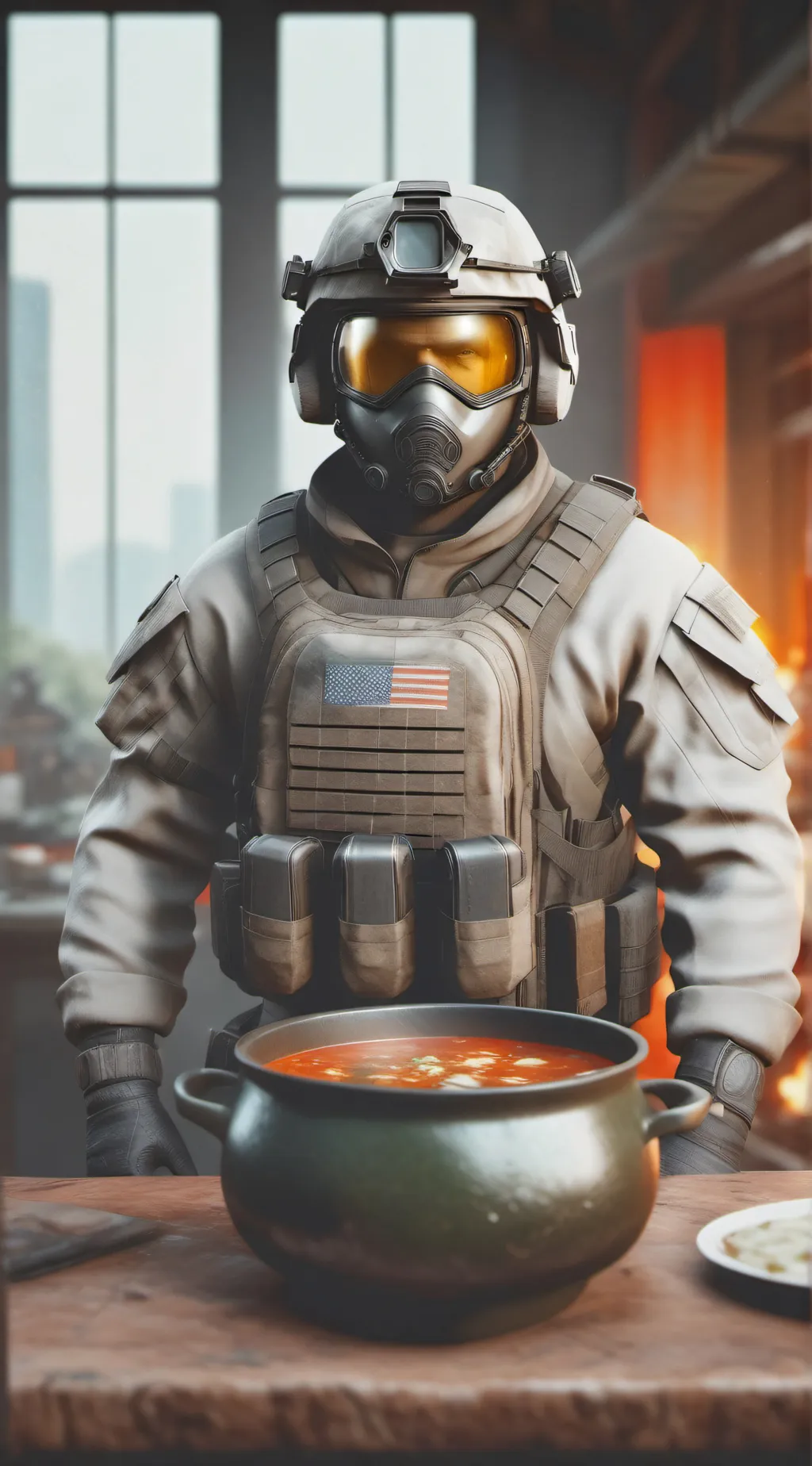 ai character: Soup background