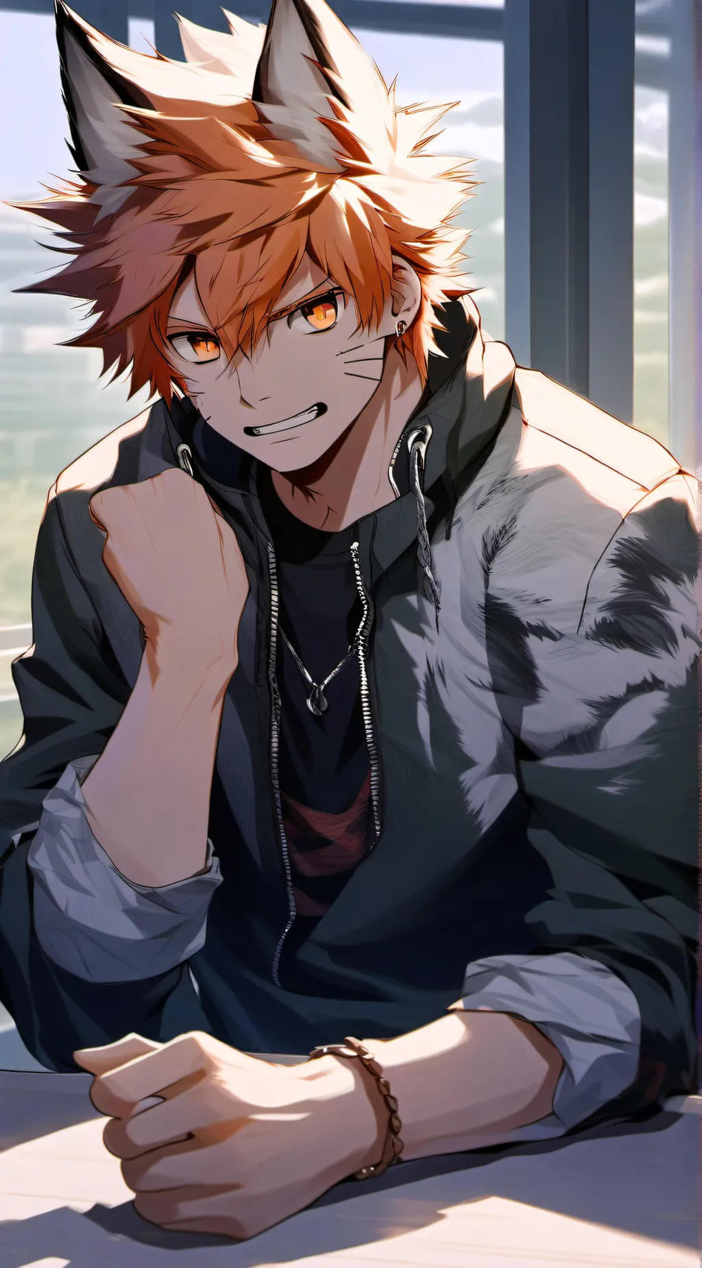 ai character: Katzuki Bakugo  background