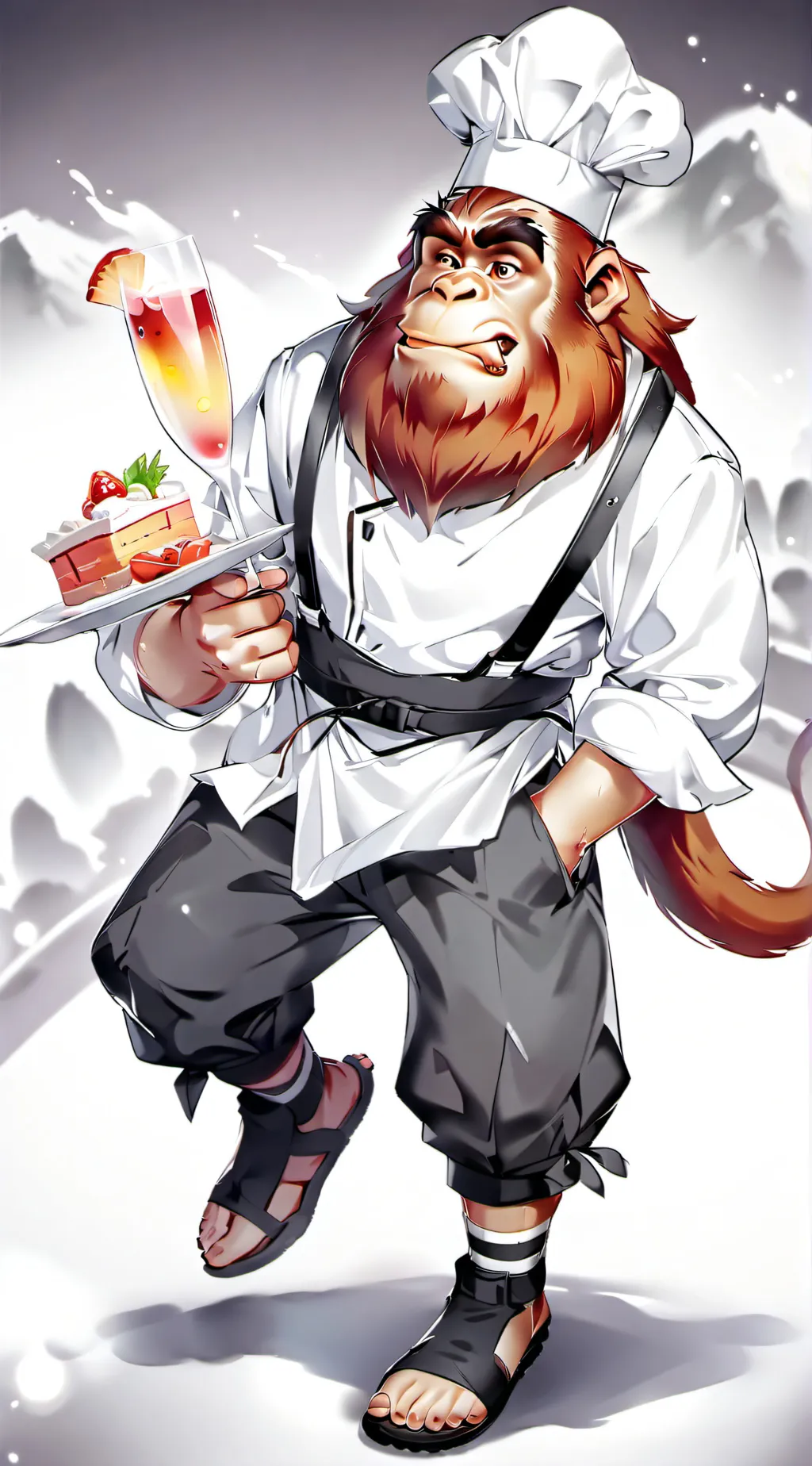 ai character: chef monkey background