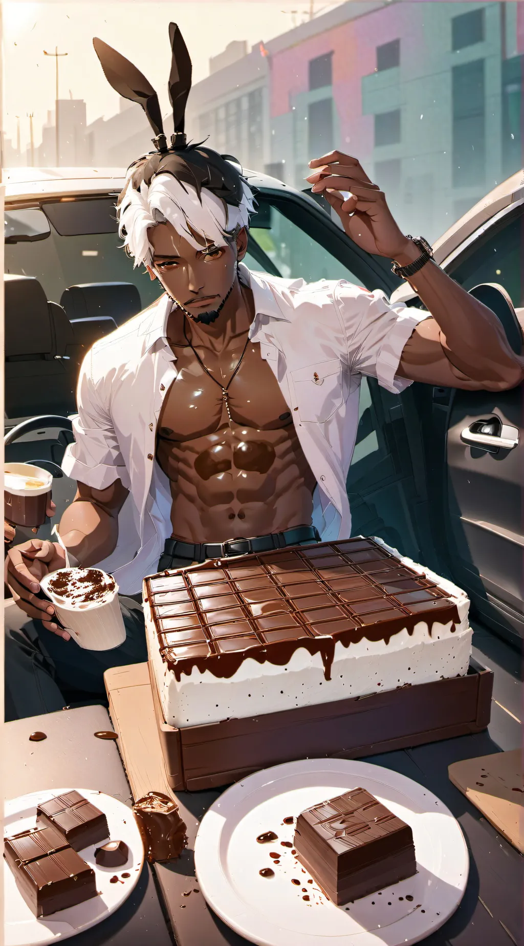 ai character: Easter Bunny background