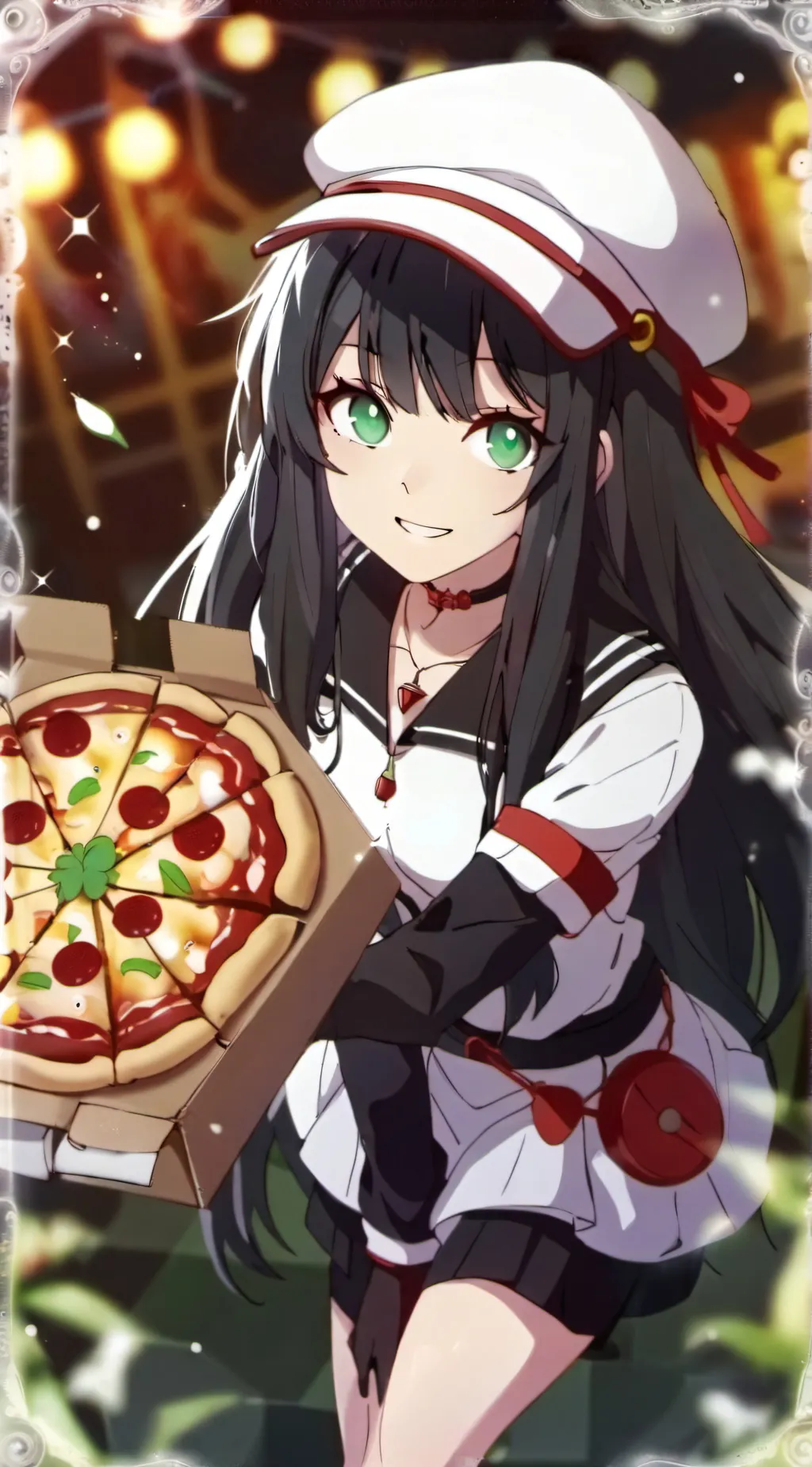 ai character: Pizza girl background